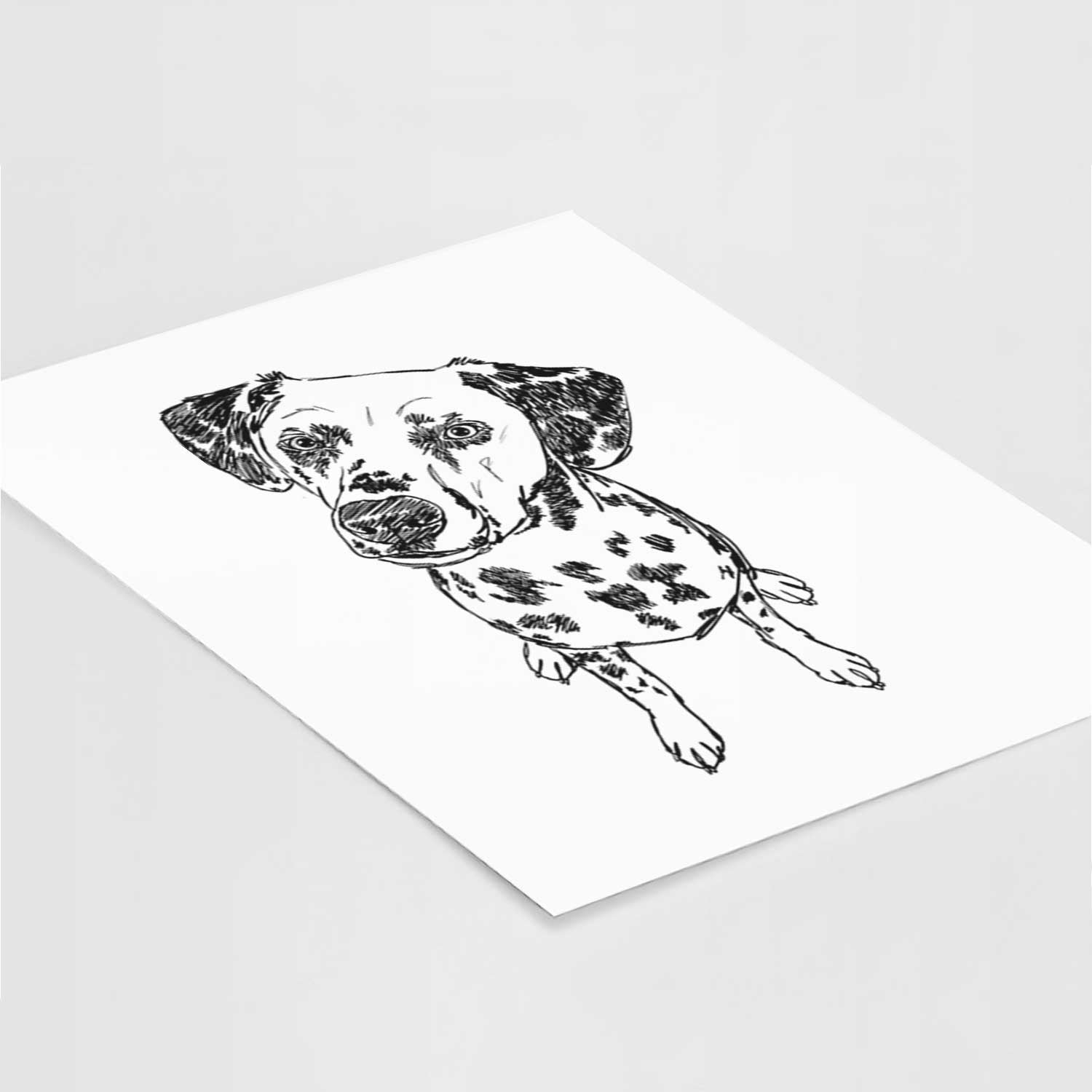 Doodled Daisy Mae the Dalmatian Art Print