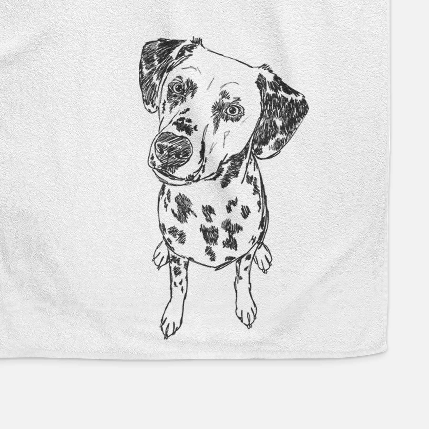 Doodled Daisy Mae the Dalmatian Decorative Hand Towel