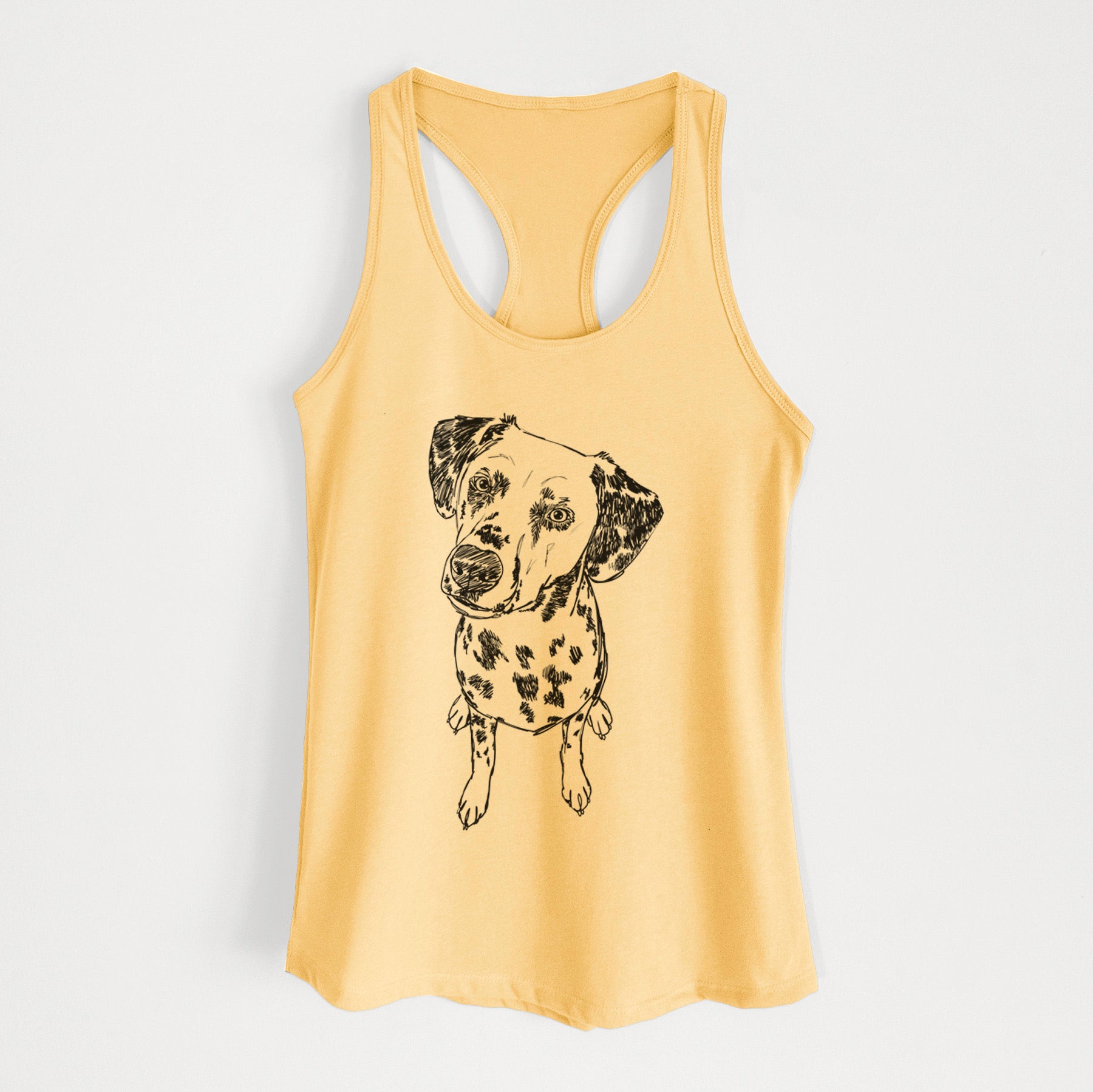 Doodled Daisy Mae the Dalmatian - Women's Racerback Tanktop