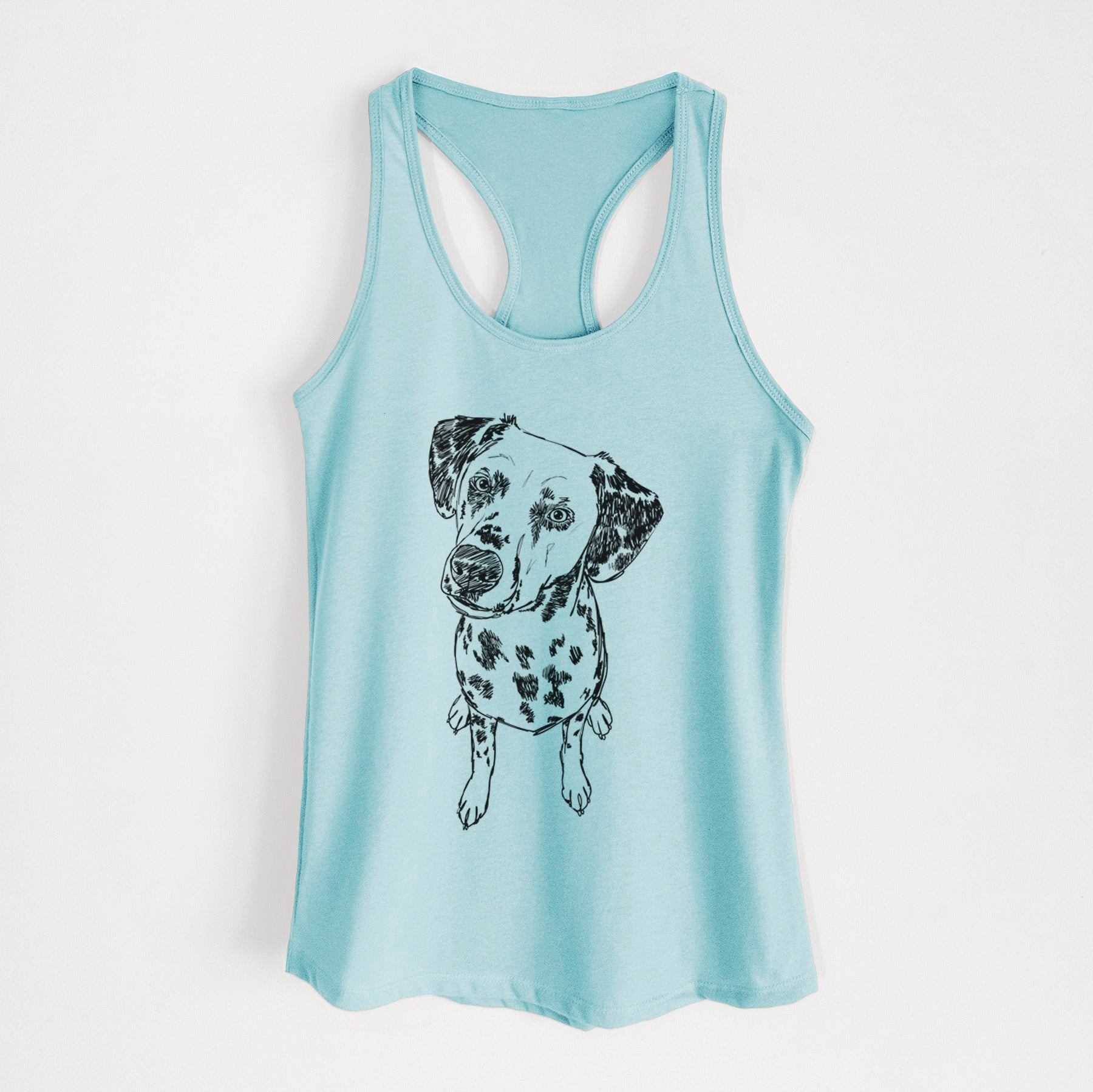 Doodled Daisy Mae the Dalmatian - Women's Racerback Tanktop