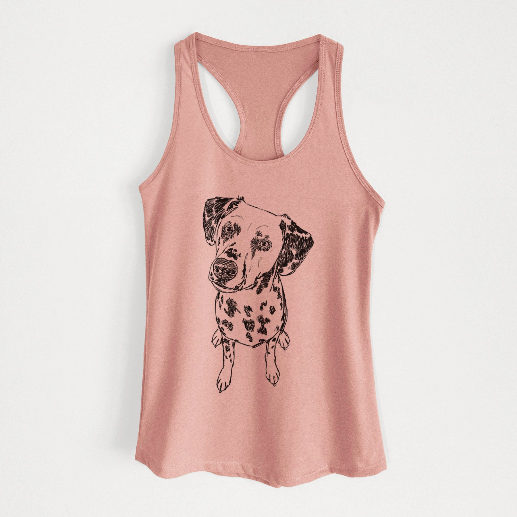 Doodled Daisy Mae the Dalmatian - Women's Racerback Tanktop