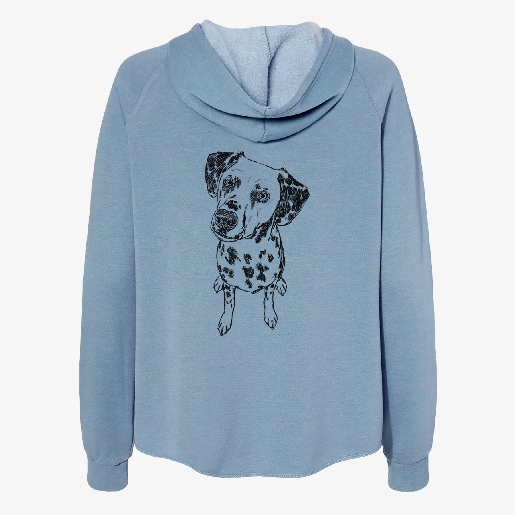 Doodled Daisy Mae the Dalmatian - Women's Cali Wave Zip-Up Sweatshirt