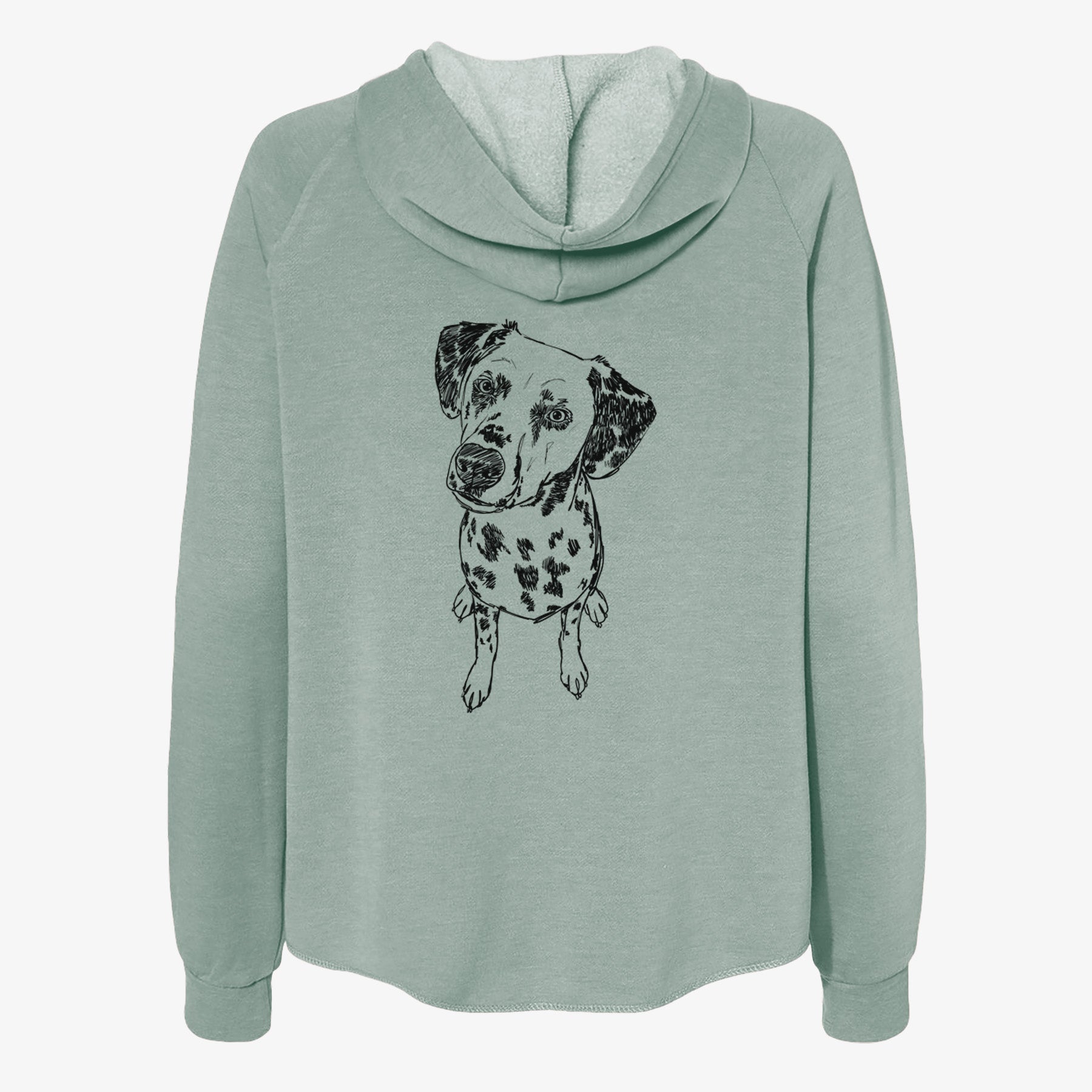 Doodled Daisy Mae the Dalmatian - Women's Cali Wave Zip-Up Sweatshirt