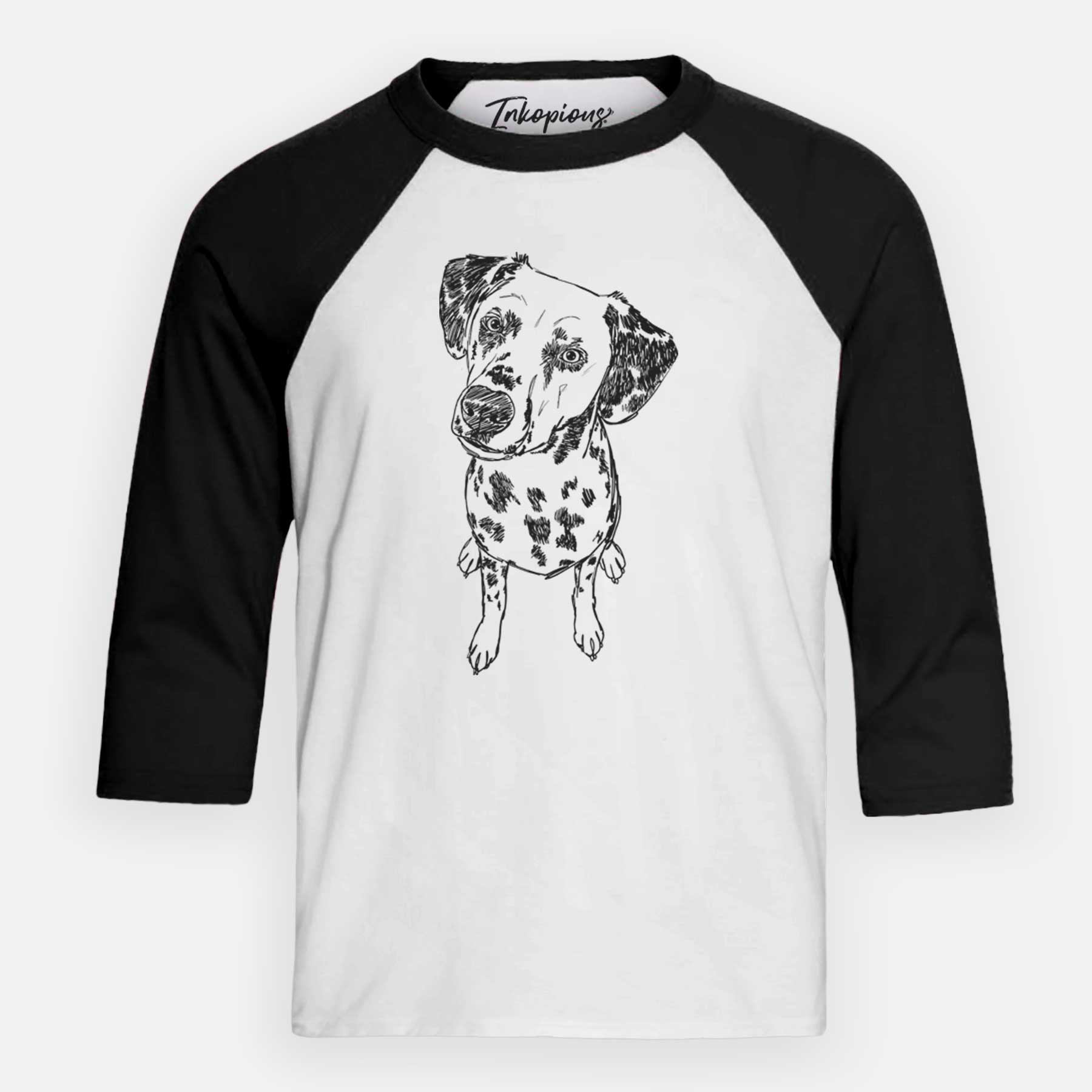 Doodled Daisy Mae the Dalmatian - Youth 3/4 Long Sleeve