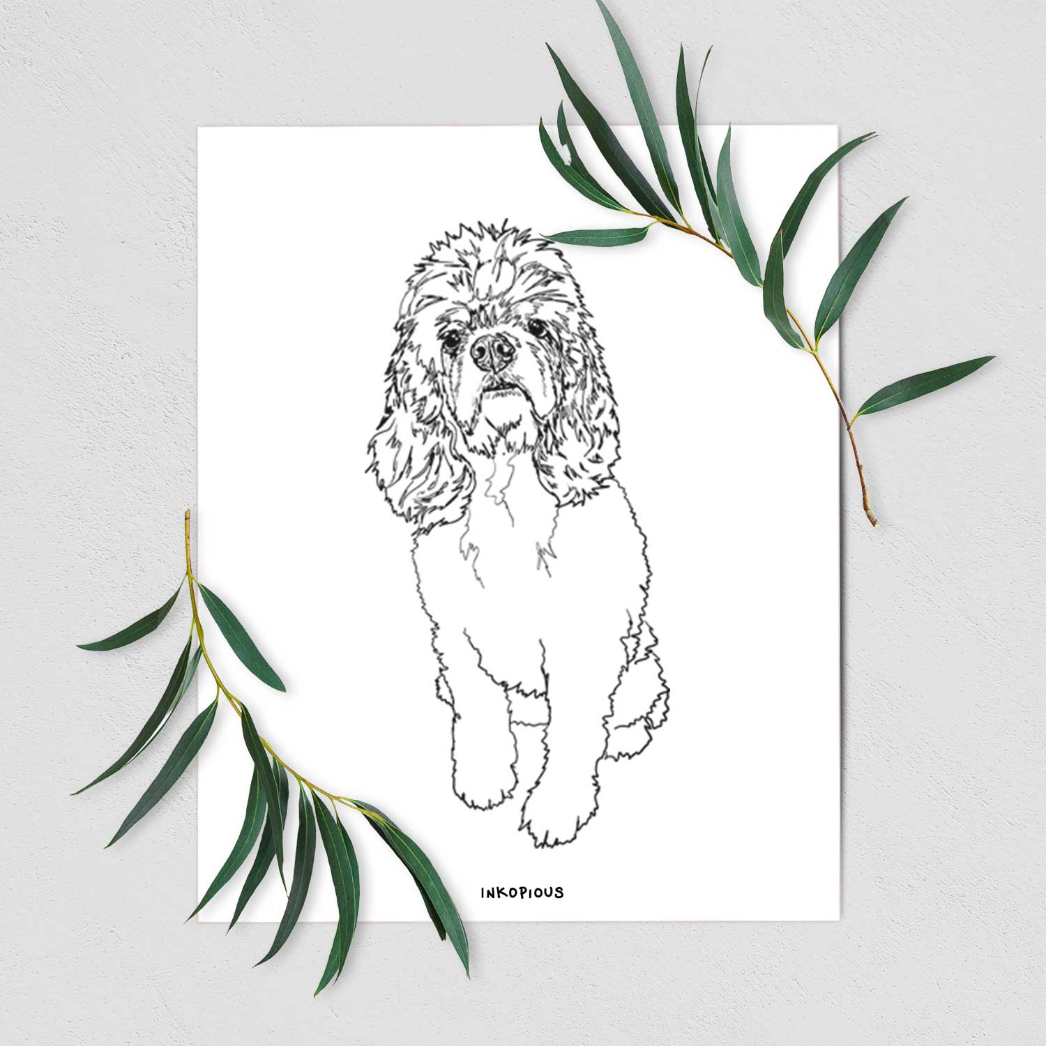 Doodled Dany the Cocker Spaniel Art Print