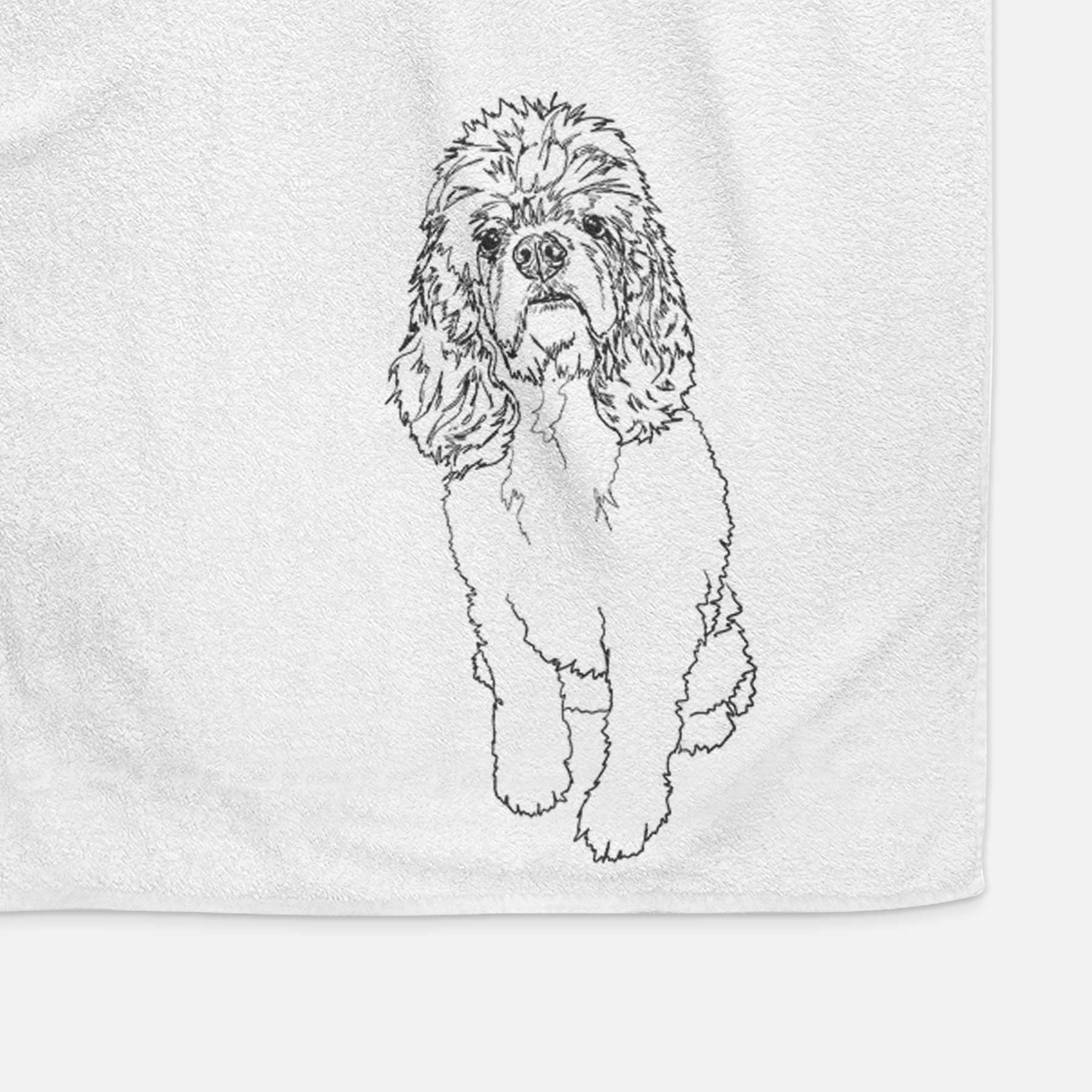 Doodled Dany the Cocker Spaniel Decorative Hand Towel