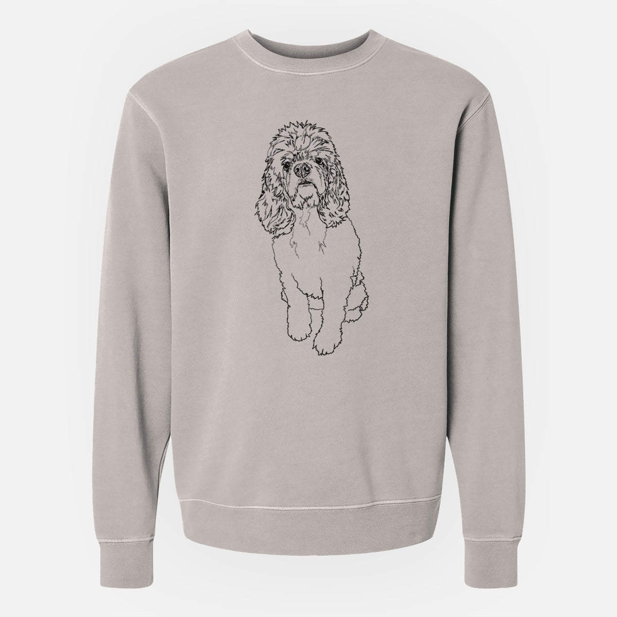 Doodled Dany the Cocker Spaniel - Unisex Pigment Dyed Crew Sweatshirt