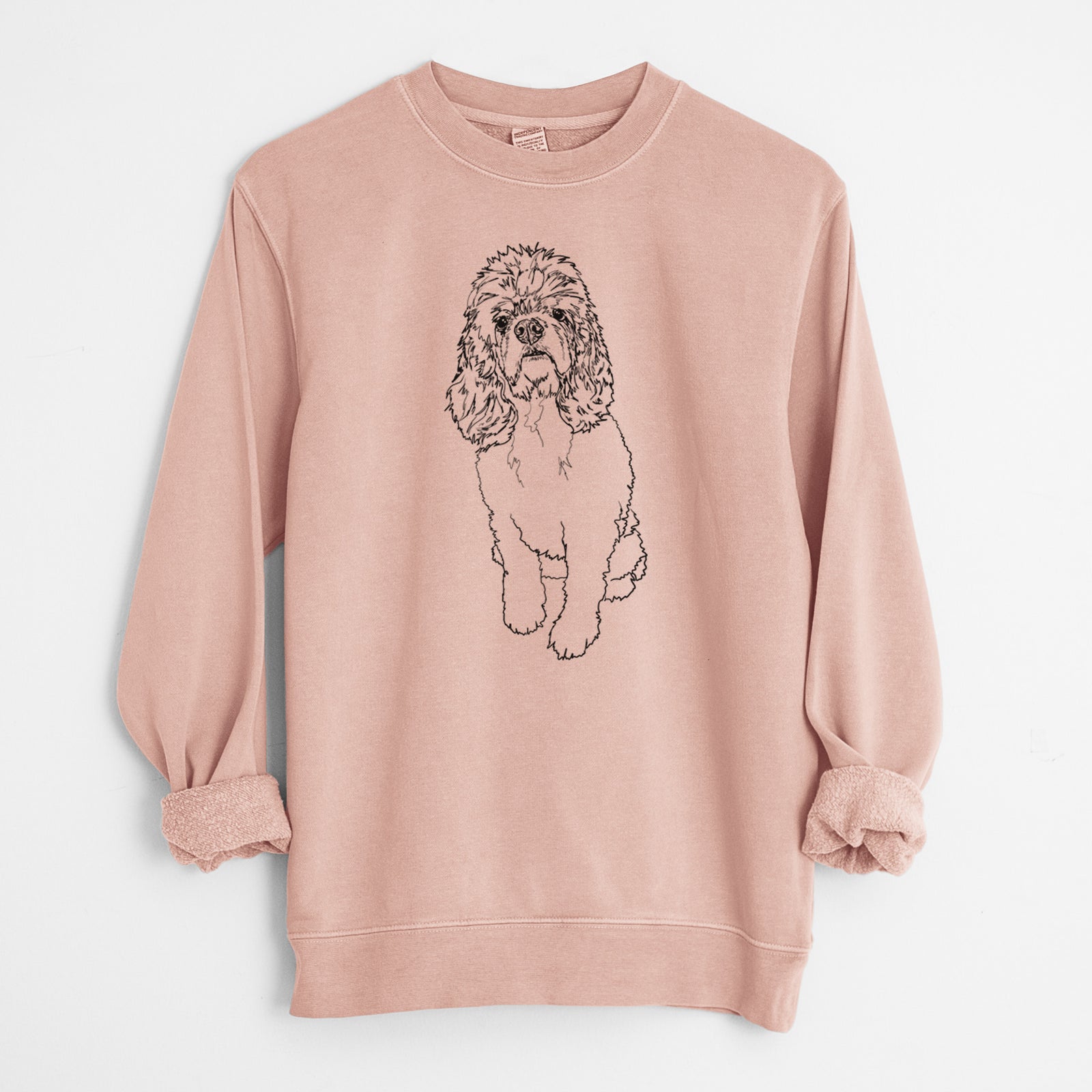 Doodled Dany the Cocker Spaniel - Unisex Pigment Dyed Crew Sweatshirt