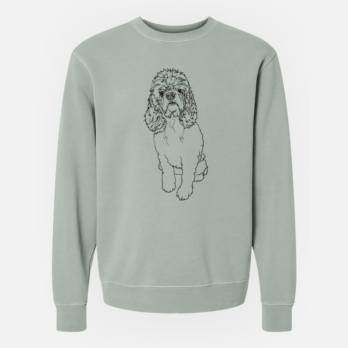 Doodled Dany the Cocker Spaniel - Unisex Pigment Dyed Crew Sweatshirt