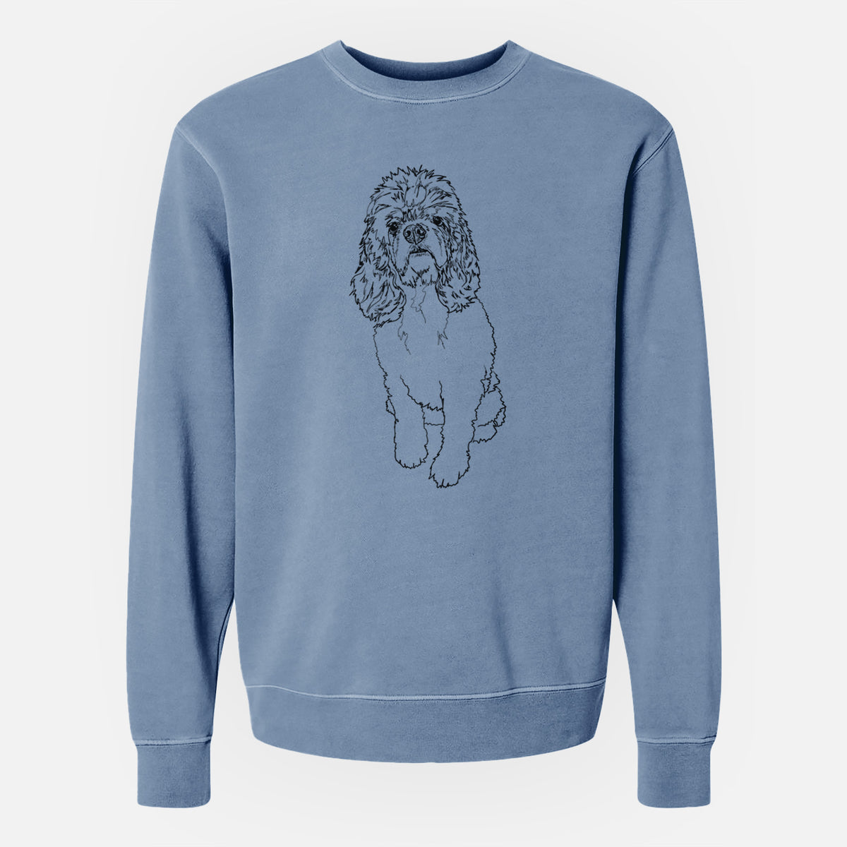 Doodled Dany the Cocker Spaniel - Unisex Pigment Dyed Crew Sweatshirt