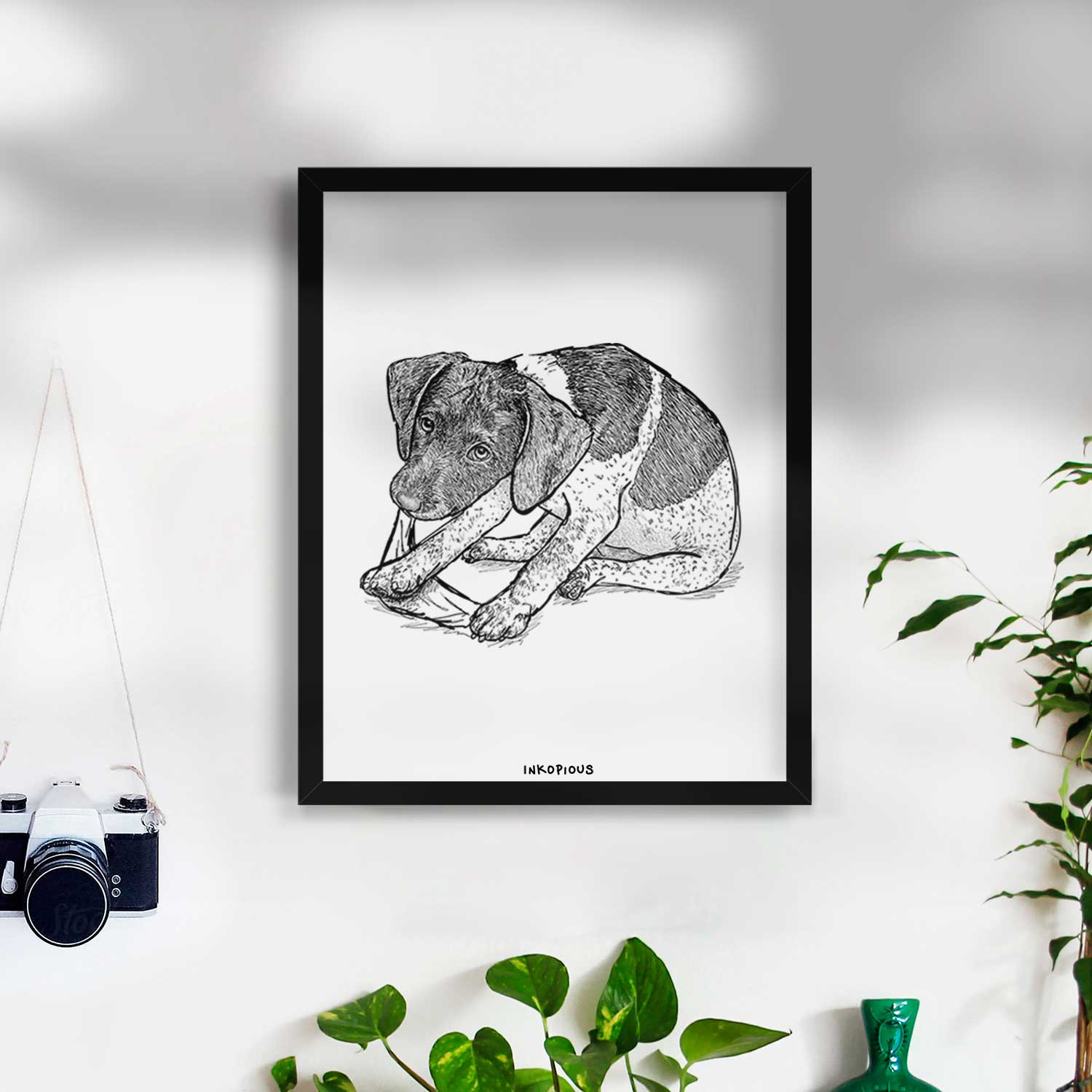 Doodled Dawson the German Shorthaired Pointer Art Print