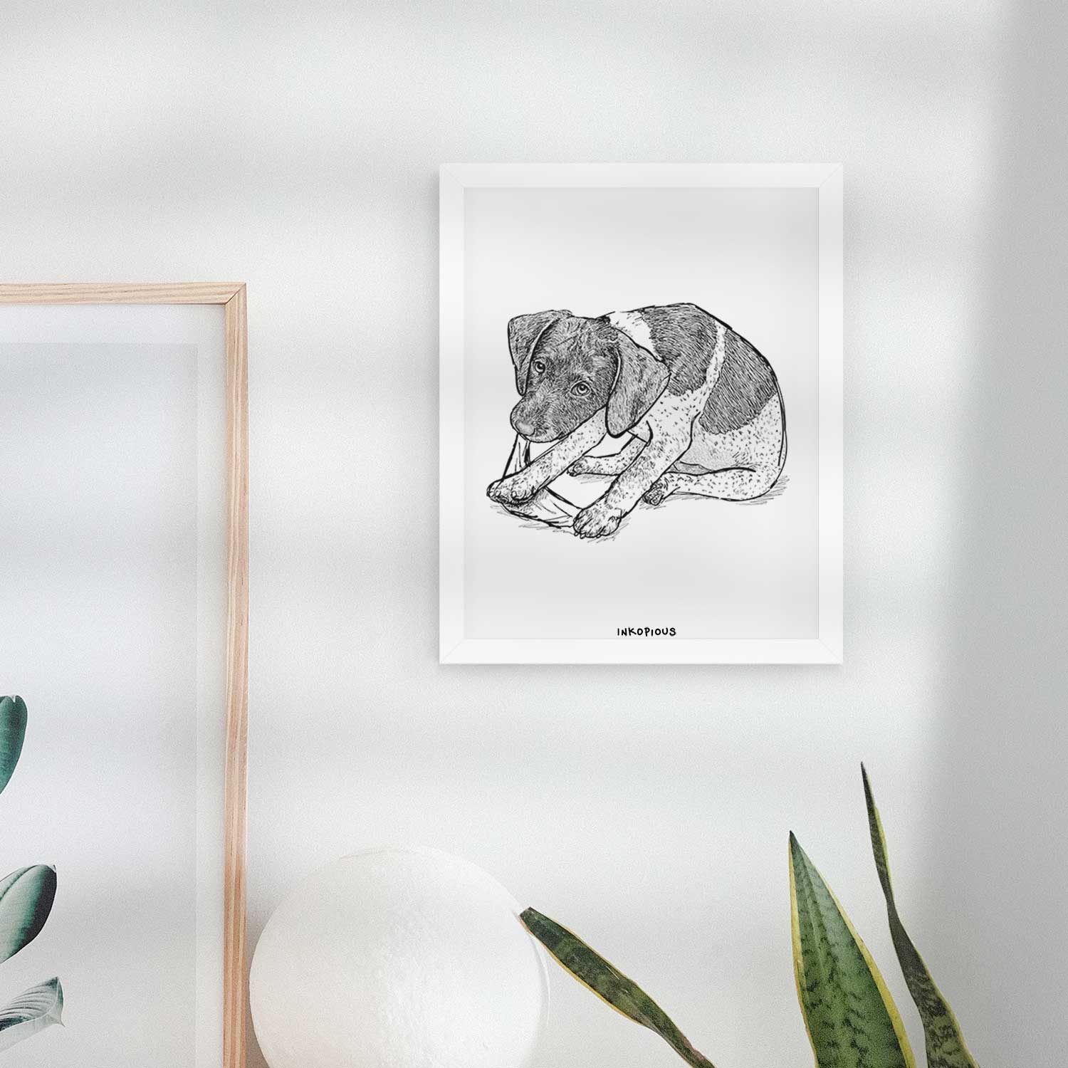 Doodled Dawson the German Shorthaired Pointer Art Print