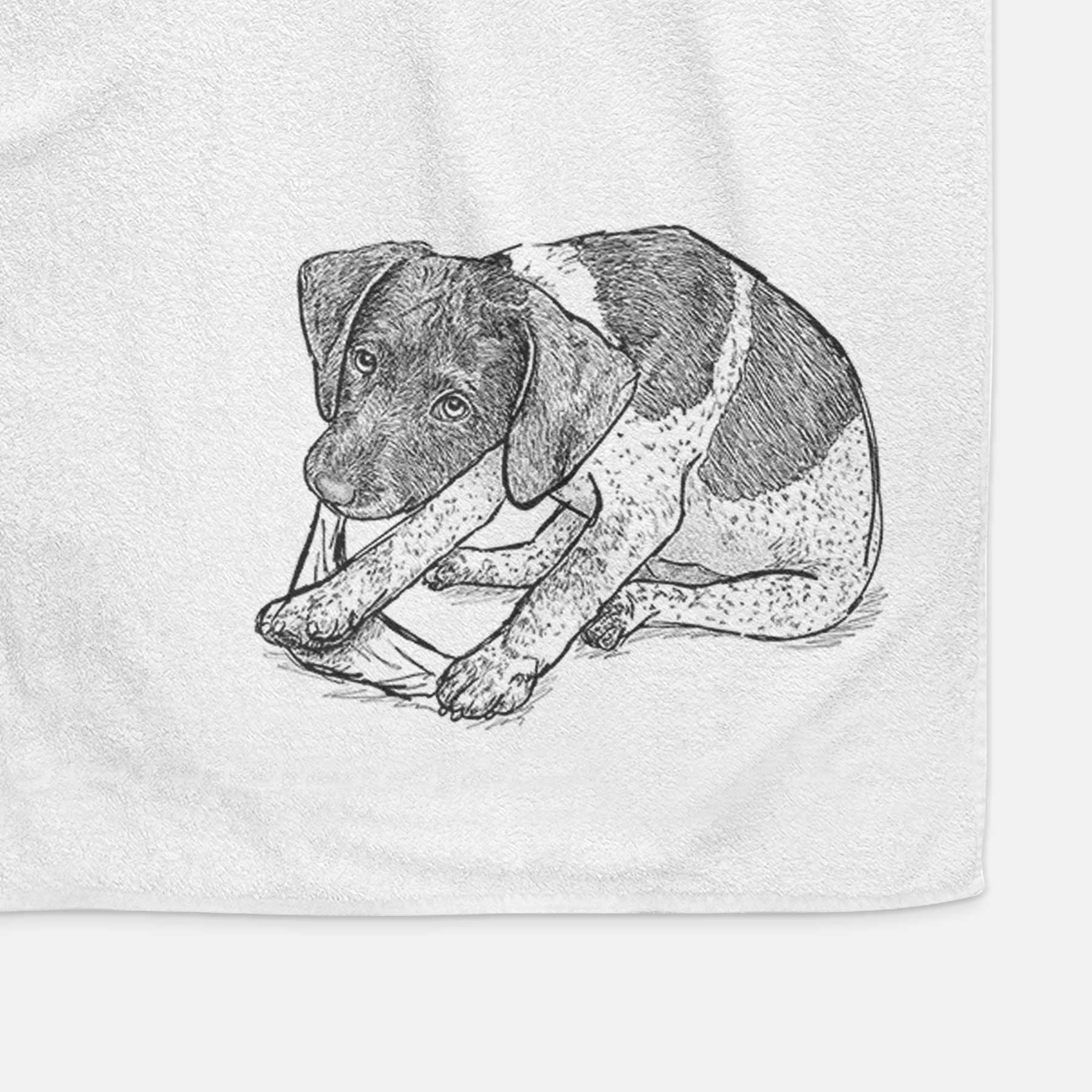 Doodled Dawson the German Shorthaired Pointer Decorative Hand Towel