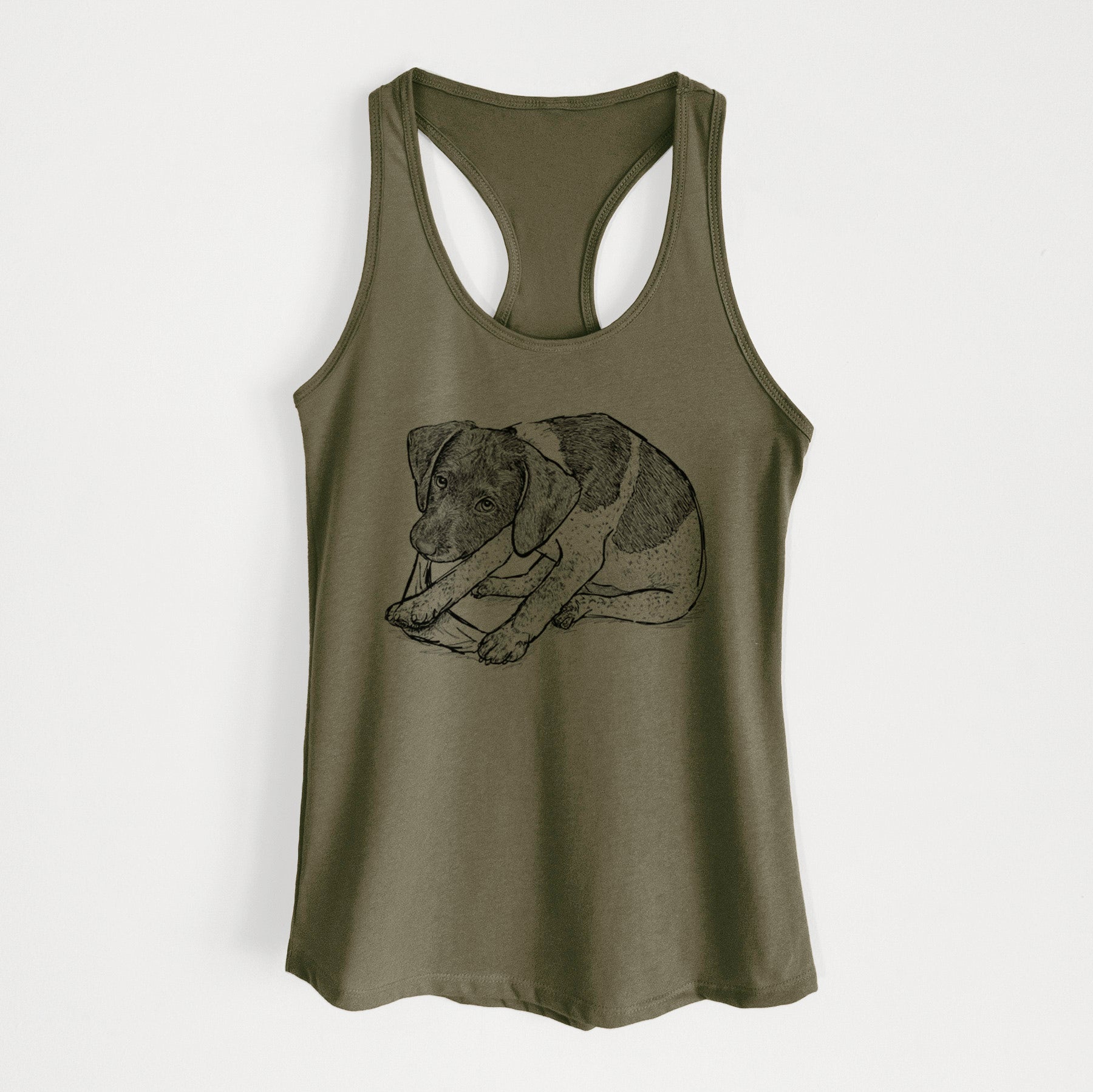 Doodled Dawson the German Shorthaired Pointer - Women's Racerback Tanktop