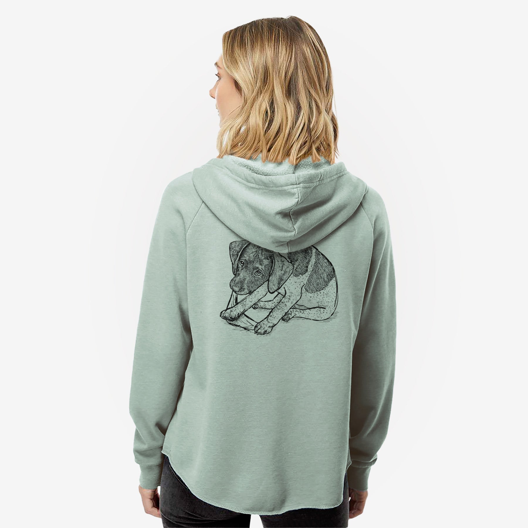 Doodled Dawson the German Shorthaired Pointer - Women's Cali Wave Zip-Up Sweatshirt