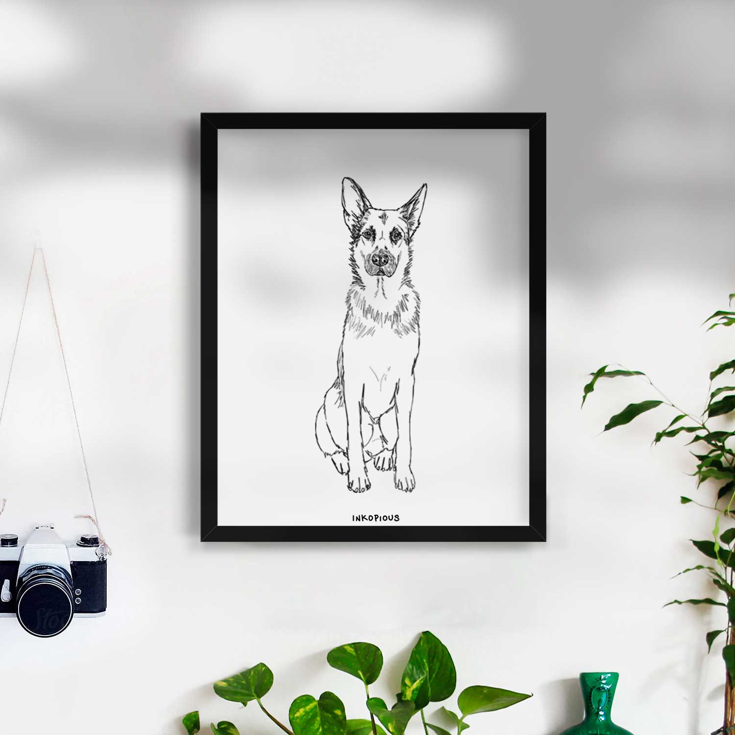 Doodled Delta the German Shepherd Art Print