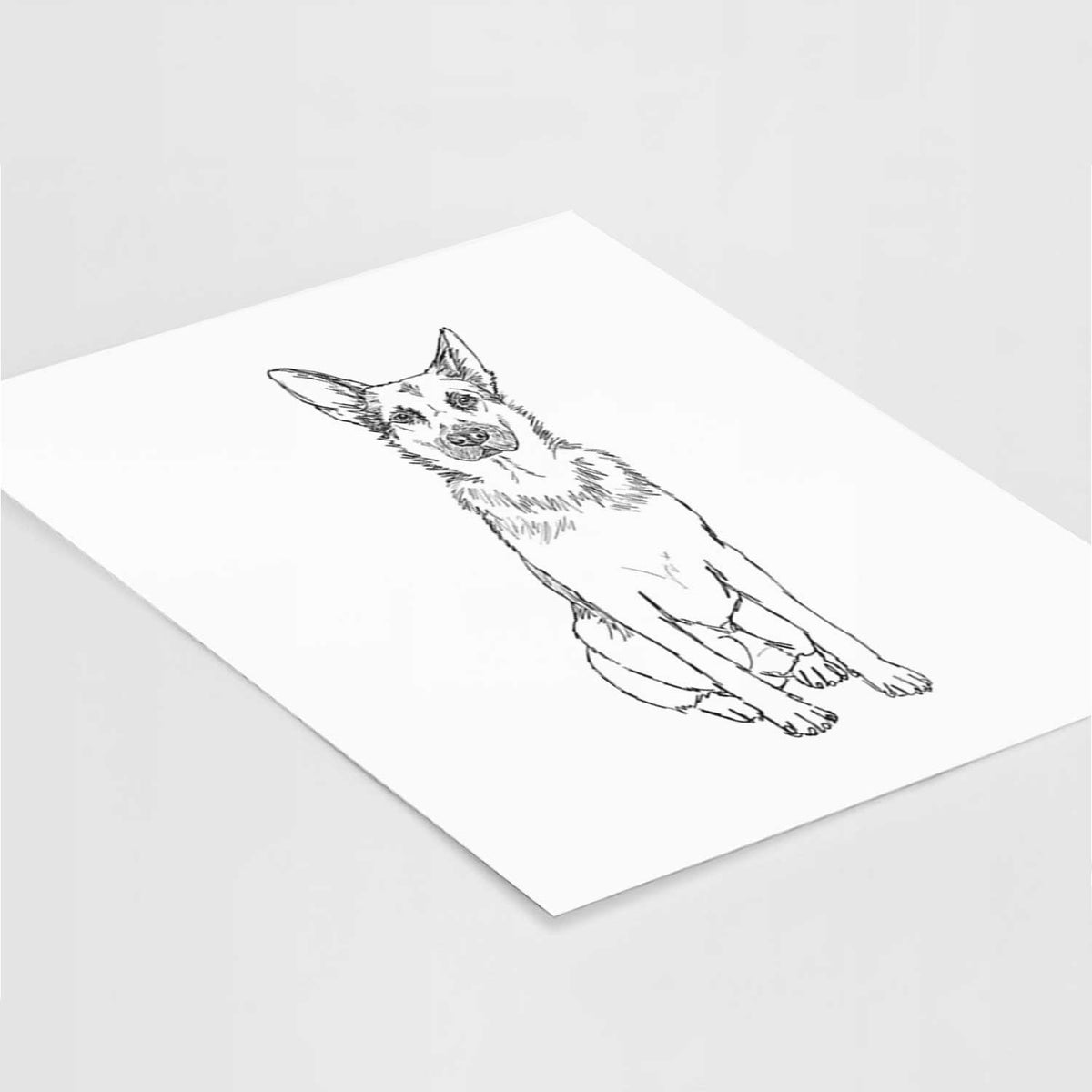 Doodled Delta the German Shepherd Art Print