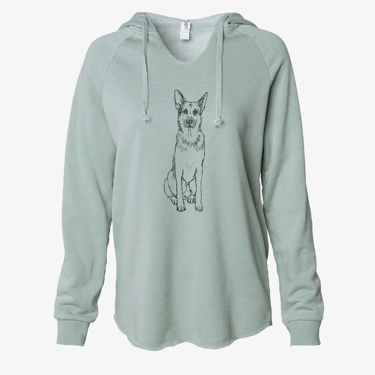 Doodled Delta the German Shepherd - Cali Wave Hooded Sweatshirt