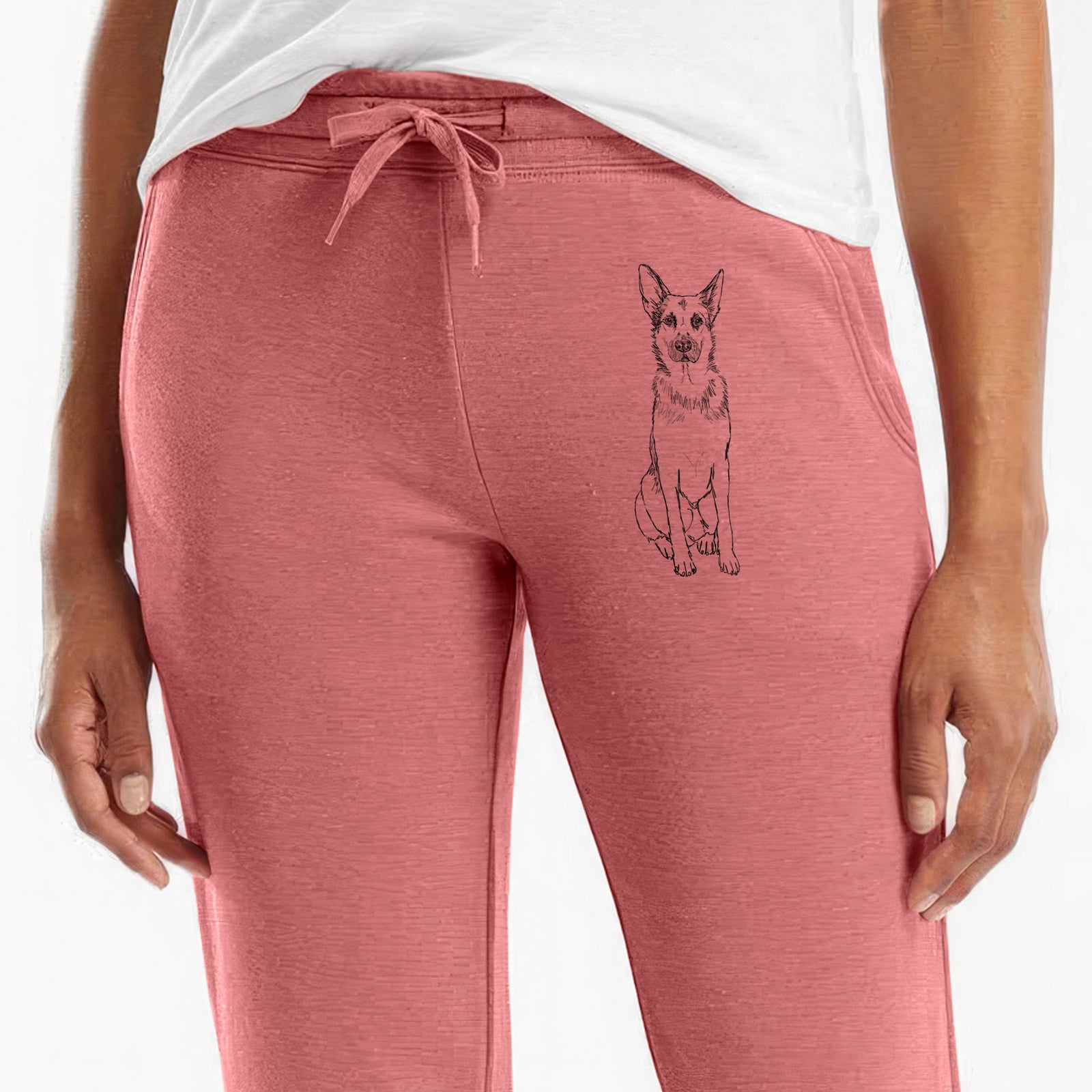 Doodled Delta the German Shepherd - Women's Cali Wave Joggers