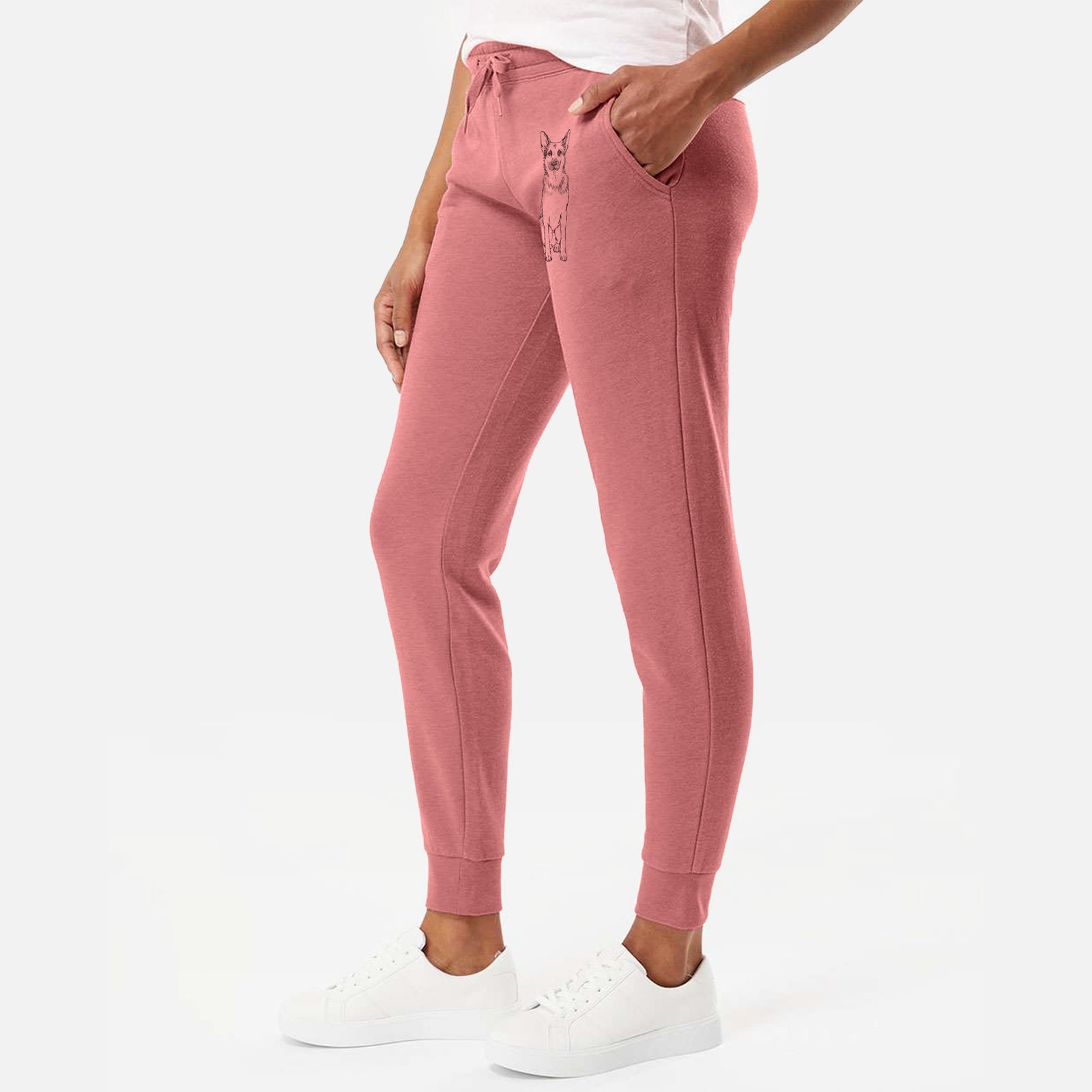 Doodled Delta the German Shepherd - Women's Cali Wave Joggers