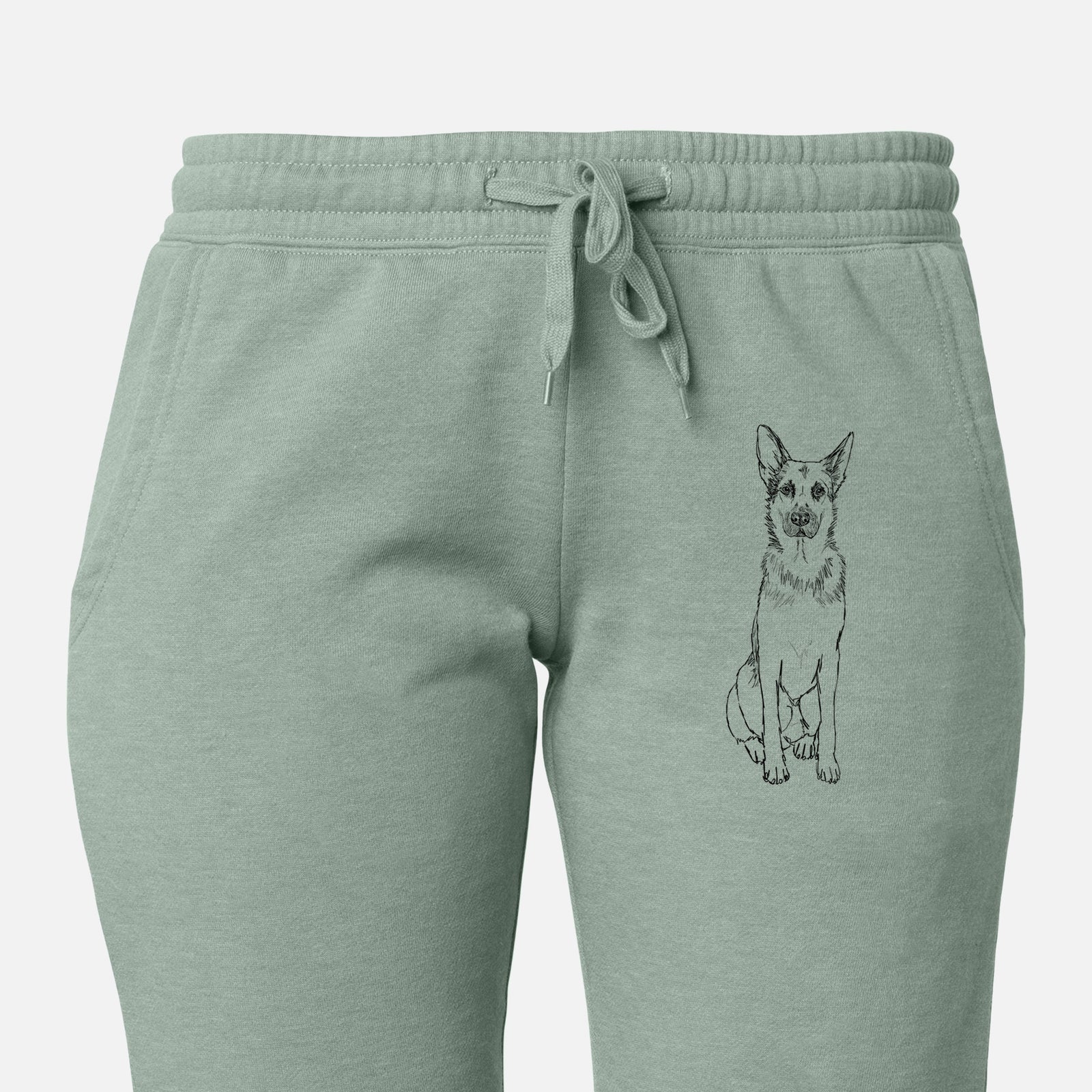 Doodled Delta the German Shepherd - Women's Cali Wave Joggers