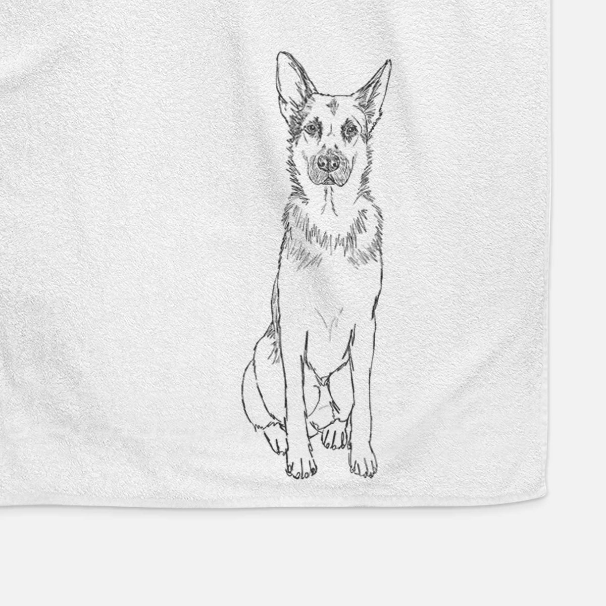 Doodled Delta the German Shepherd Decorative Hand Towel