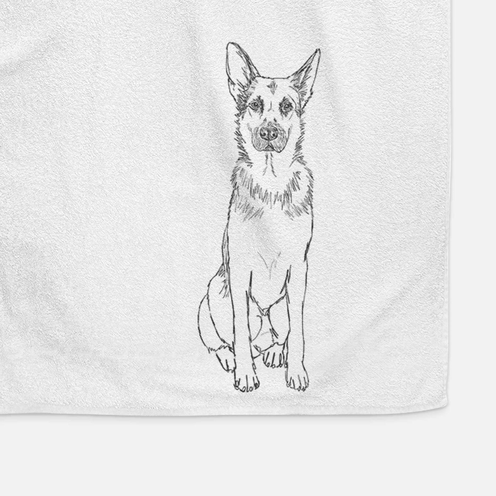 Doodled Delta the German Shepherd Decorative Hand Towel
