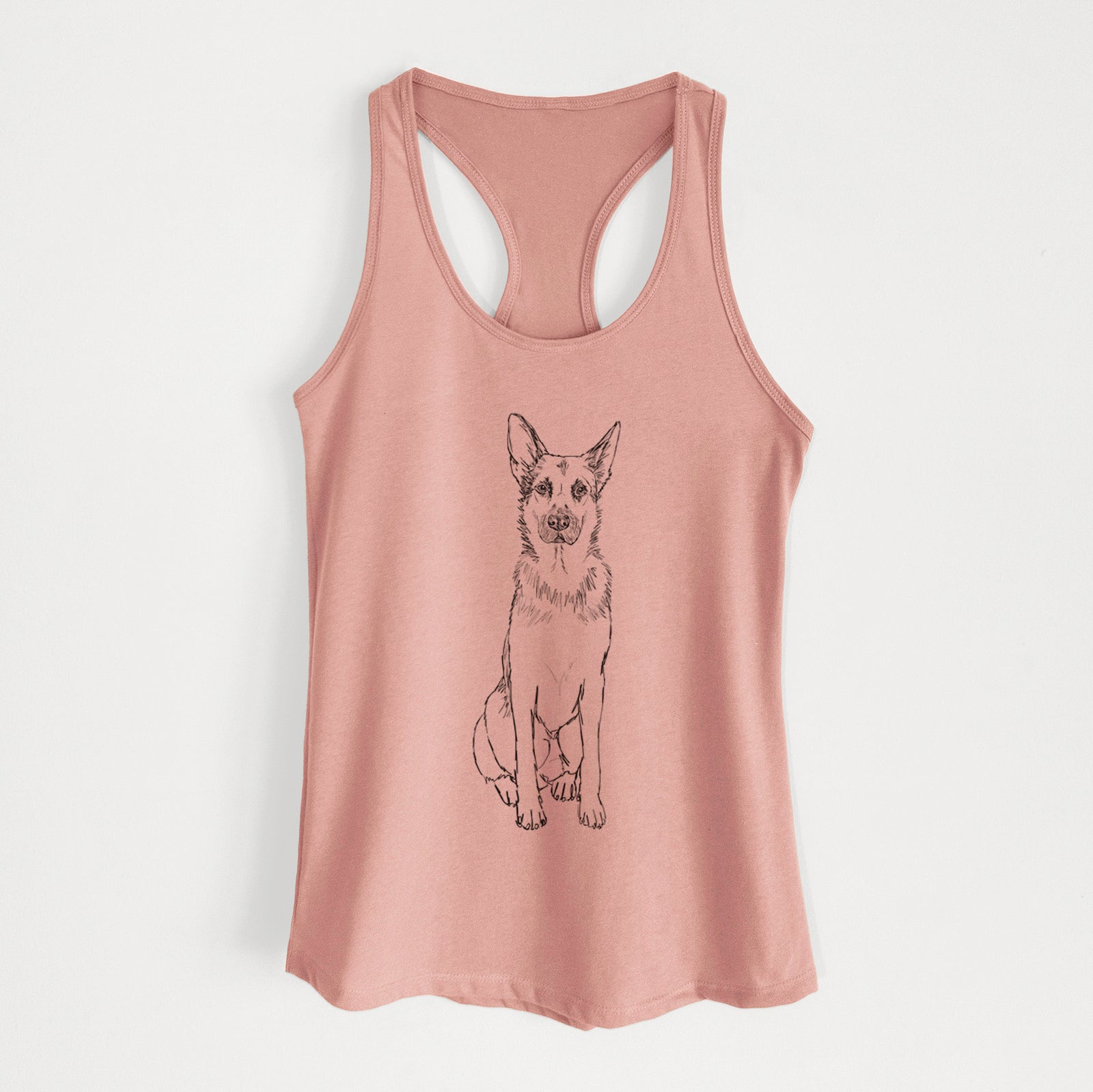 Doodled Delta the German Shepherd - Women's Racerback Tanktop