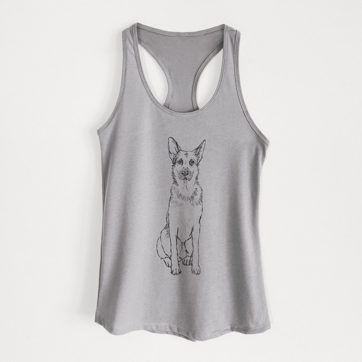 Doodled Delta the German Shepherd - Women's Racerback Tanktop