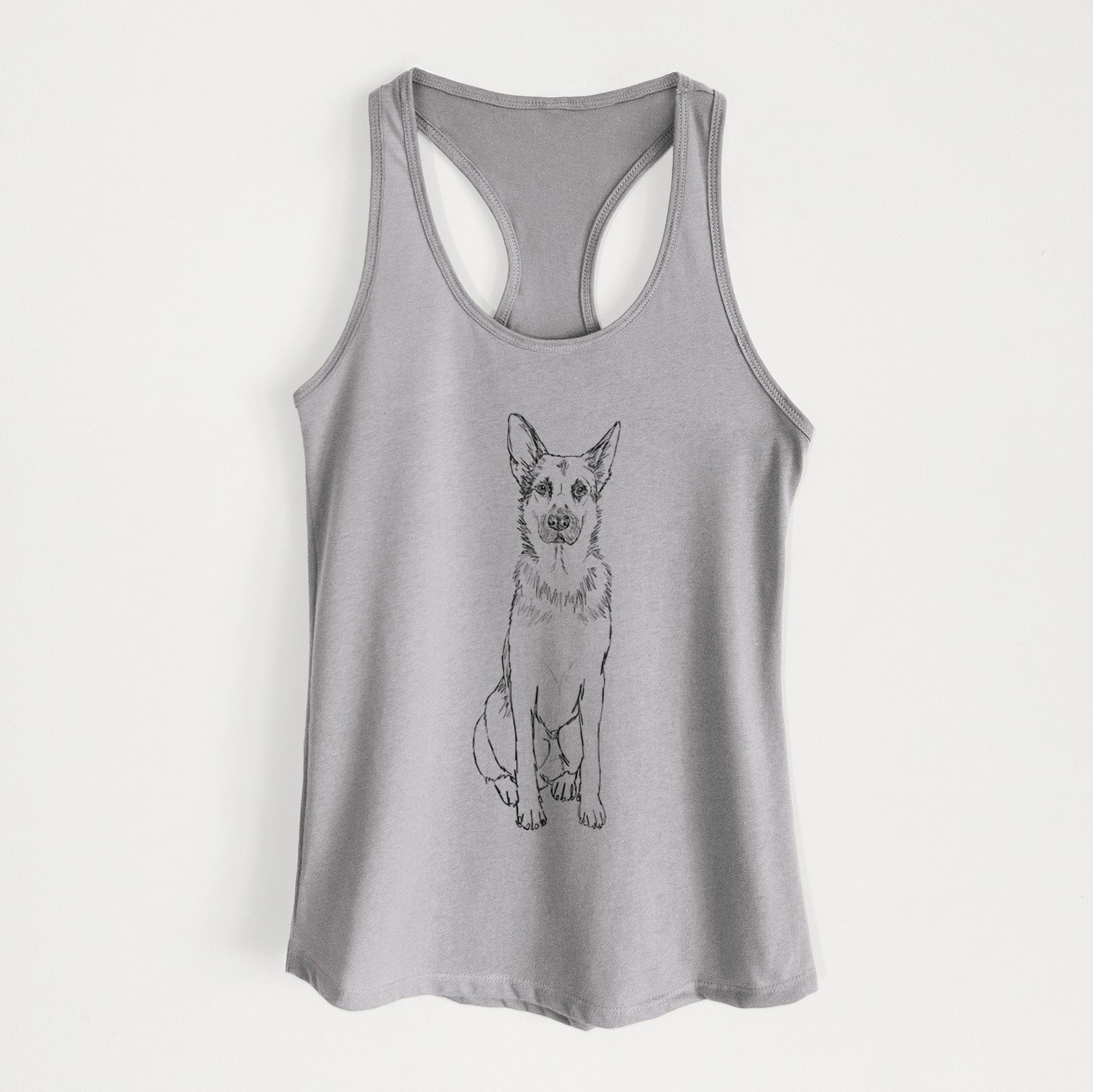 Doodled Delta the German Shepherd - Women's Racerback Tanktop