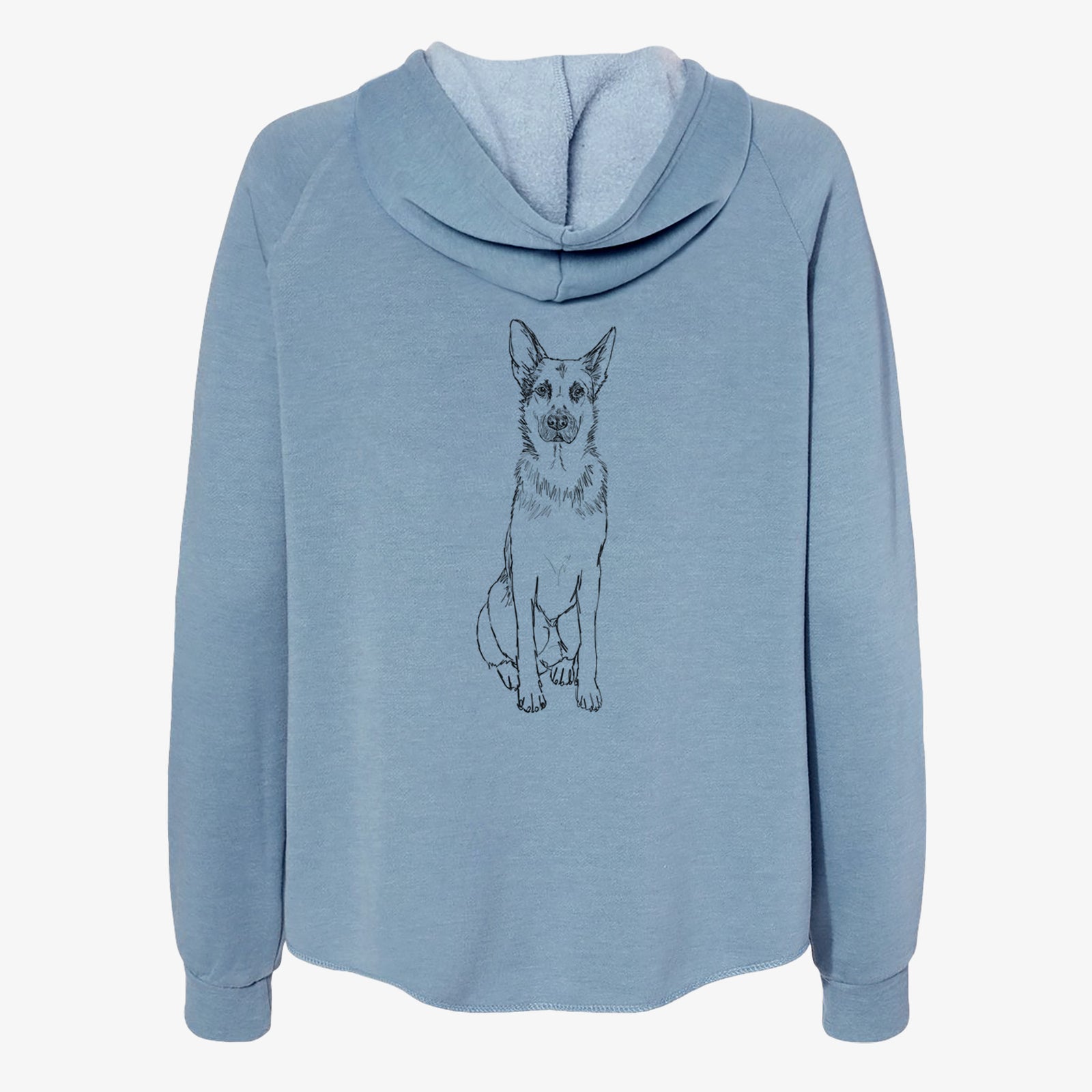 Doodled Delta the German Shepherd - Women's Cali Wave Zip-Up Sweatshirt