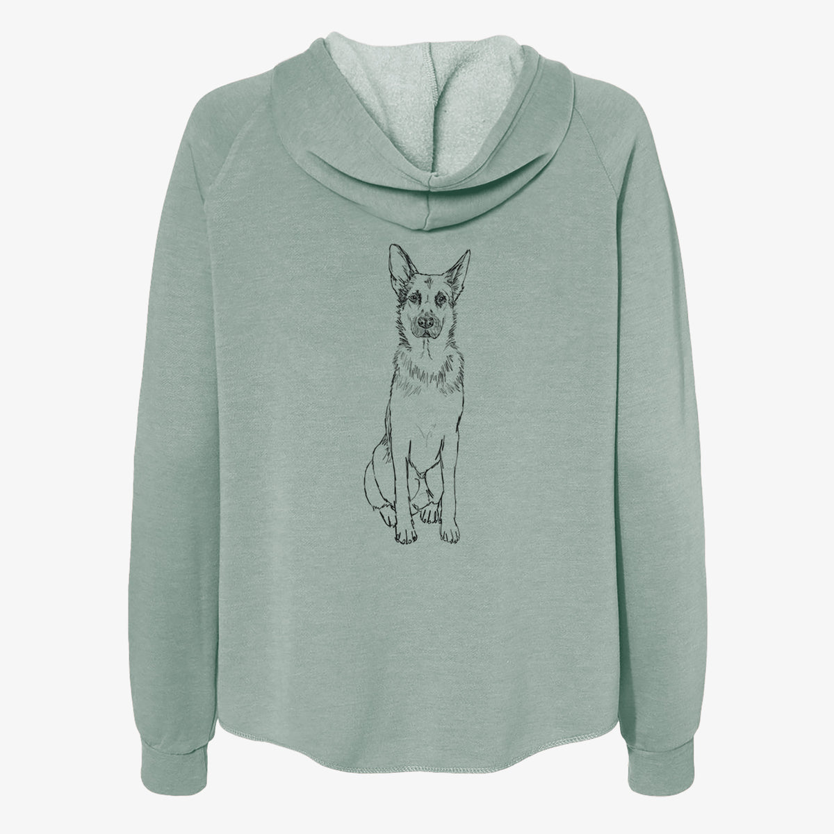 Doodled Delta the German Shepherd - Women's Cali Wave Zip-Up Sweatshirt