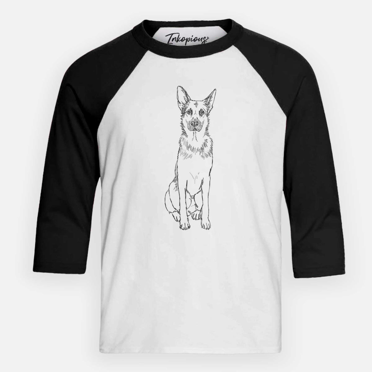 Doodled Delta the German Shepherd - Youth 3/4 Long Sleeve