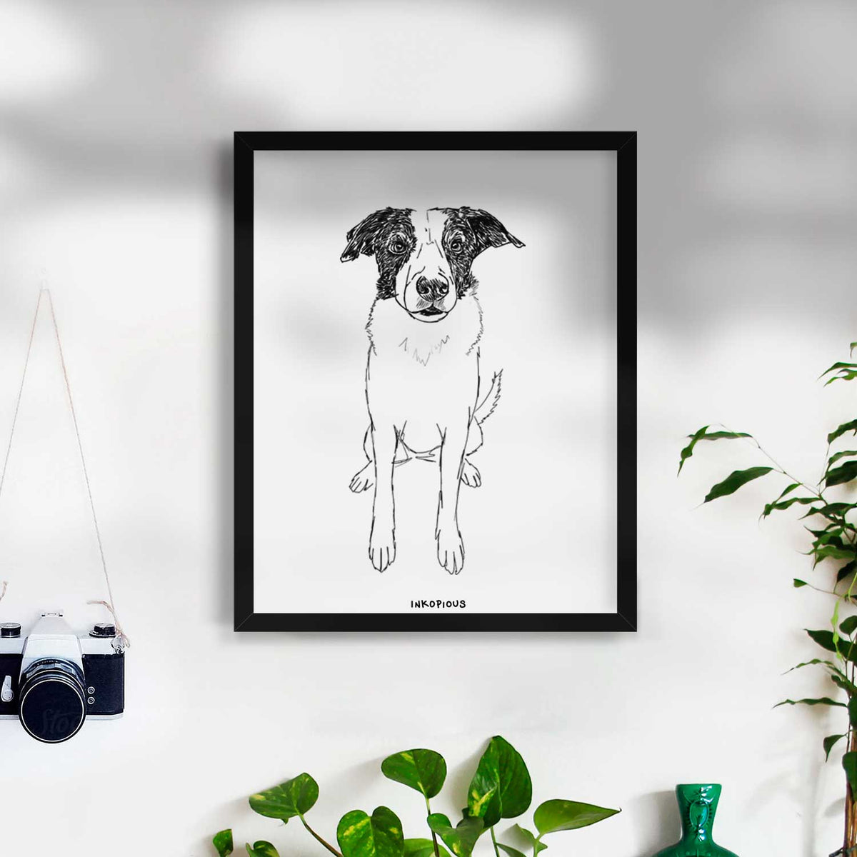 Doodled Dewey the Mixed Breed Art Print