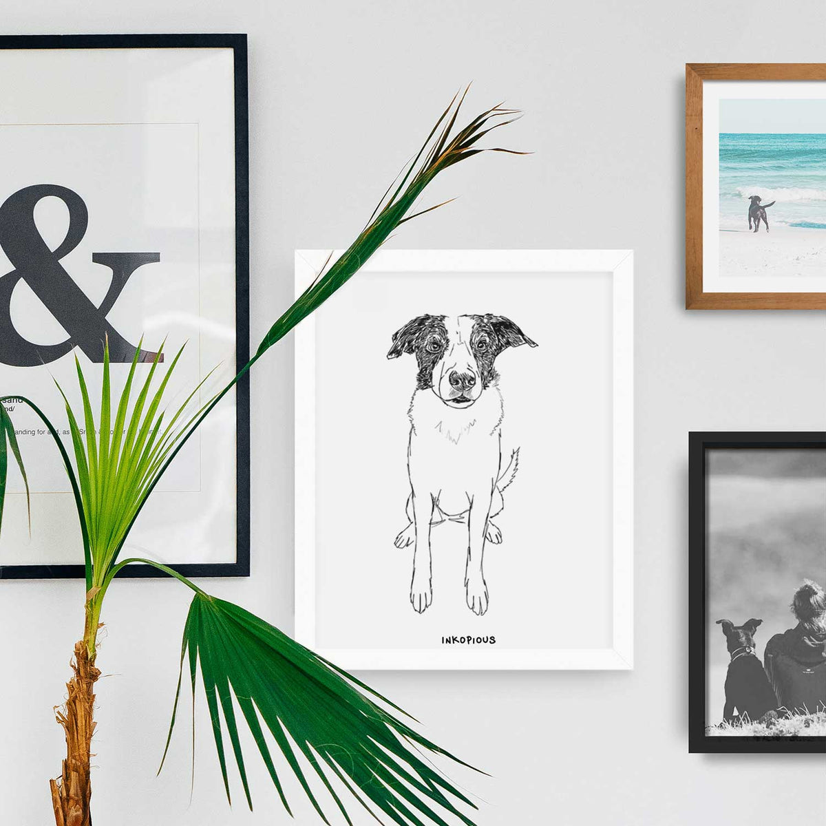 Doodled Dewey the Mixed Breed Art Print