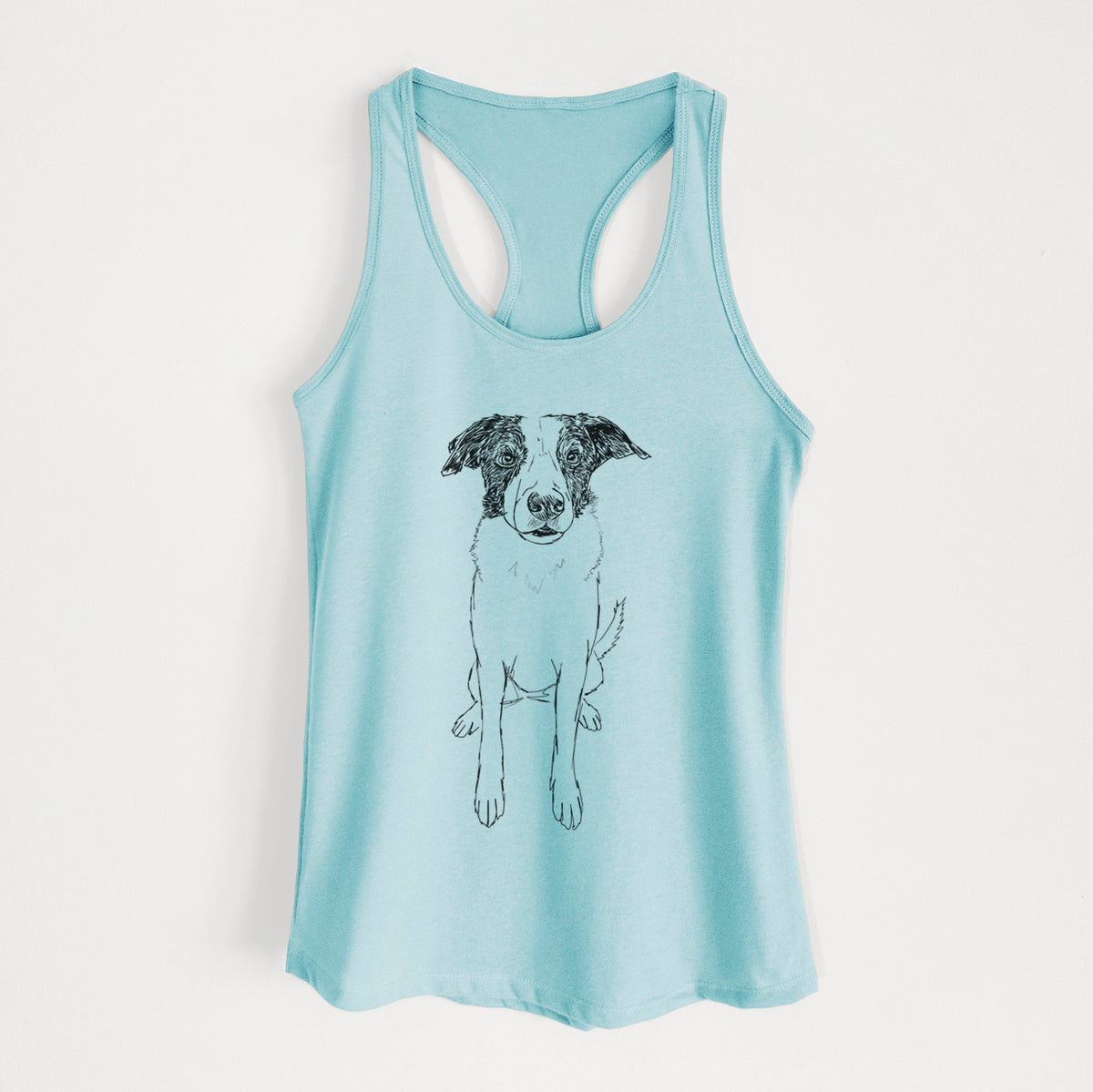 Doodled Dewey the Mixed Breed - Women&#39;s Racerback Tanktop