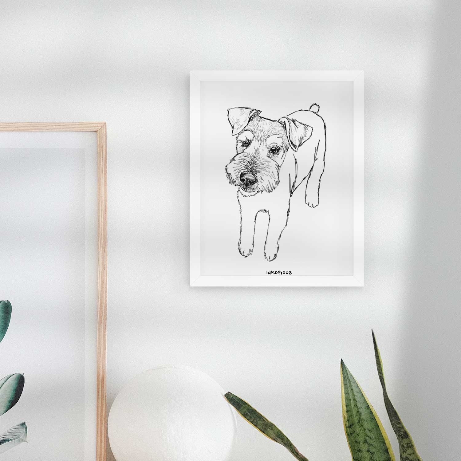 Doodled Dexter the Mini Schnauzer Wire Terrier Mix Art Print