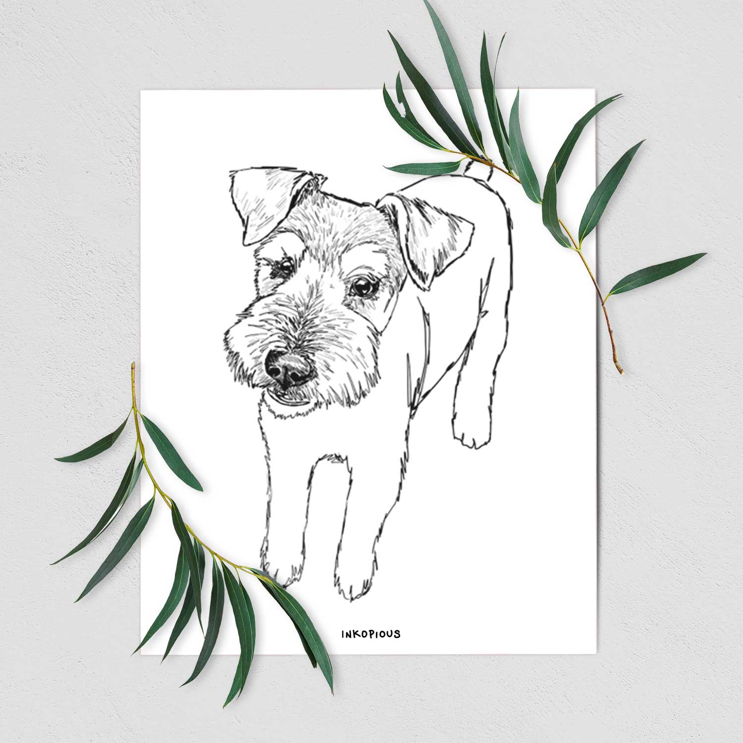 Doodled Dexter the Mini Schnauzer Wire Terrier Mix Art Print