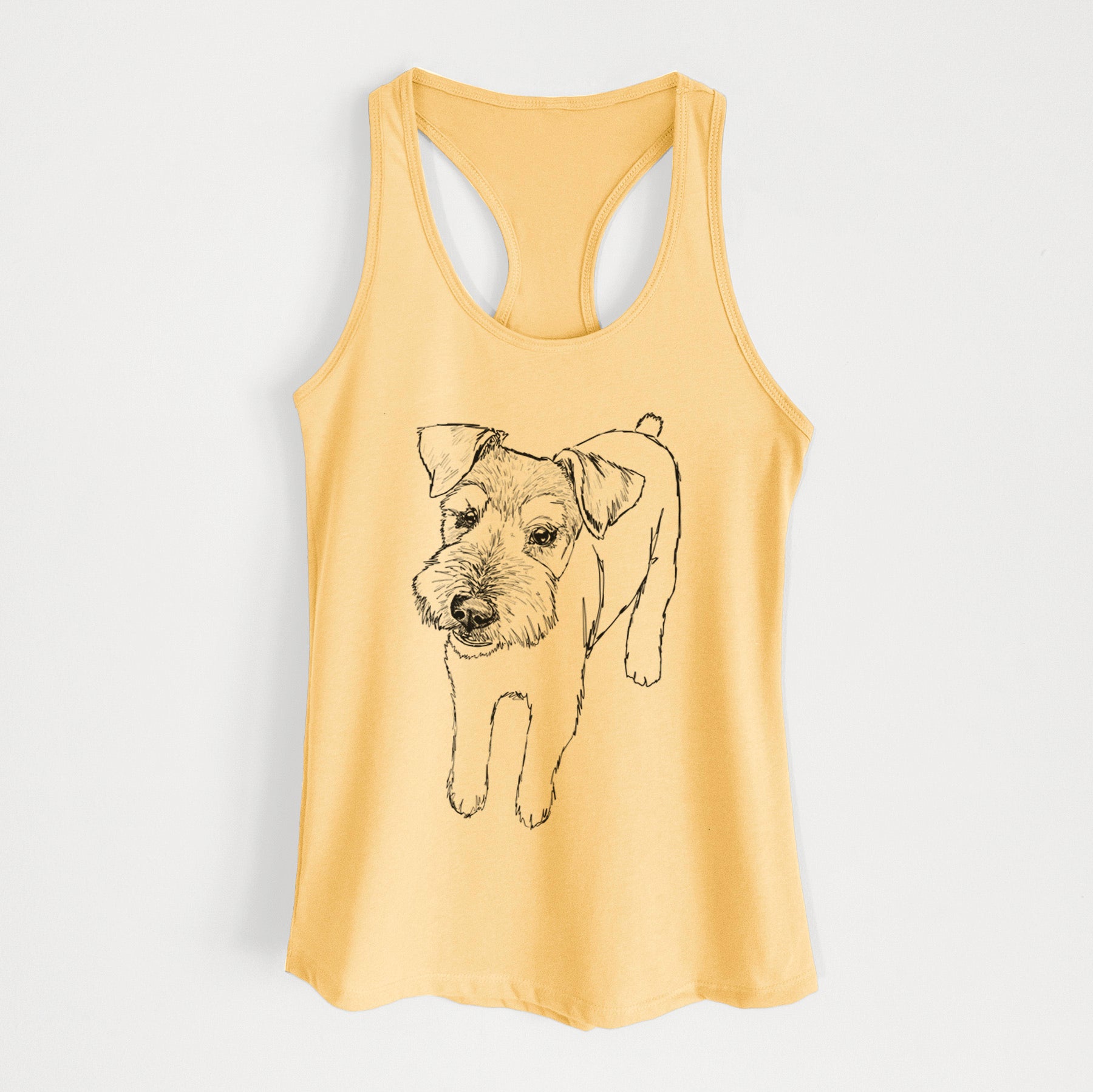 Doodled Dexter the Mini Schanuzer Wire Terrier Mix - Women's Racerback Tanktop