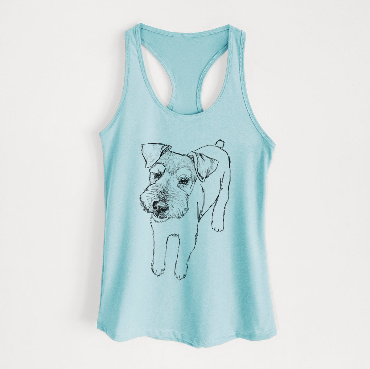 Doodled Dexter the Mini Schanuzer Wire Terrier Mix - Women&#39;s Racerback Tanktop