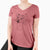 Doodled Dexter the Mini Schanuzer Wire Terrier Mix - Women's V-neck Shirt