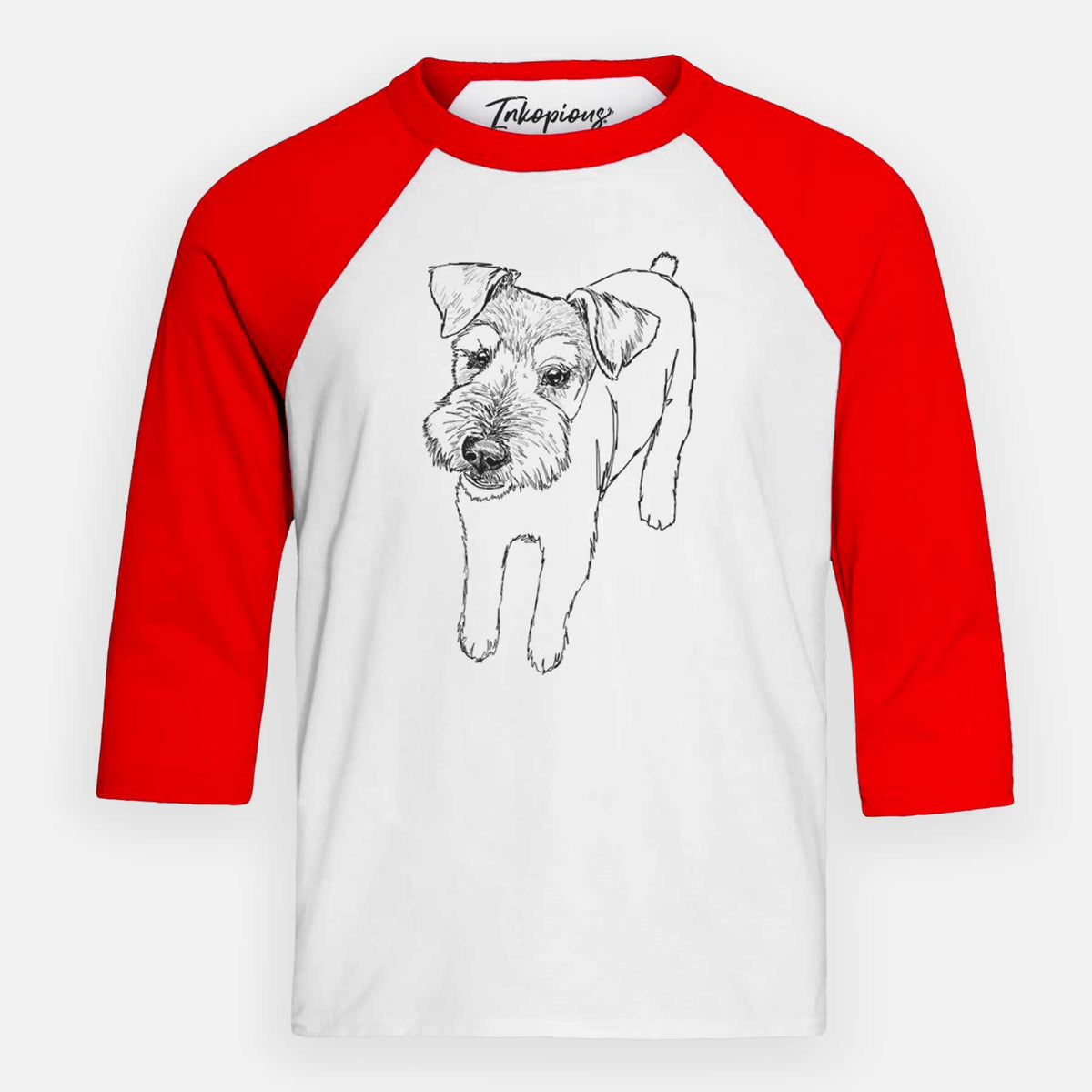 Doodled Dexter the Mini Schanuzer Wire Terrier Mix - Youth 3/4 Long Sleeve