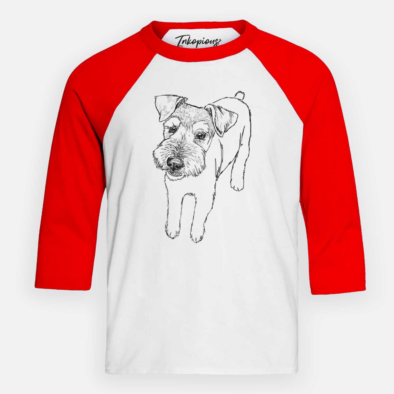 Doodled Dexter the Mini Schanuzer Wire Terrier Mix - Youth 3/4 Long Sleeve