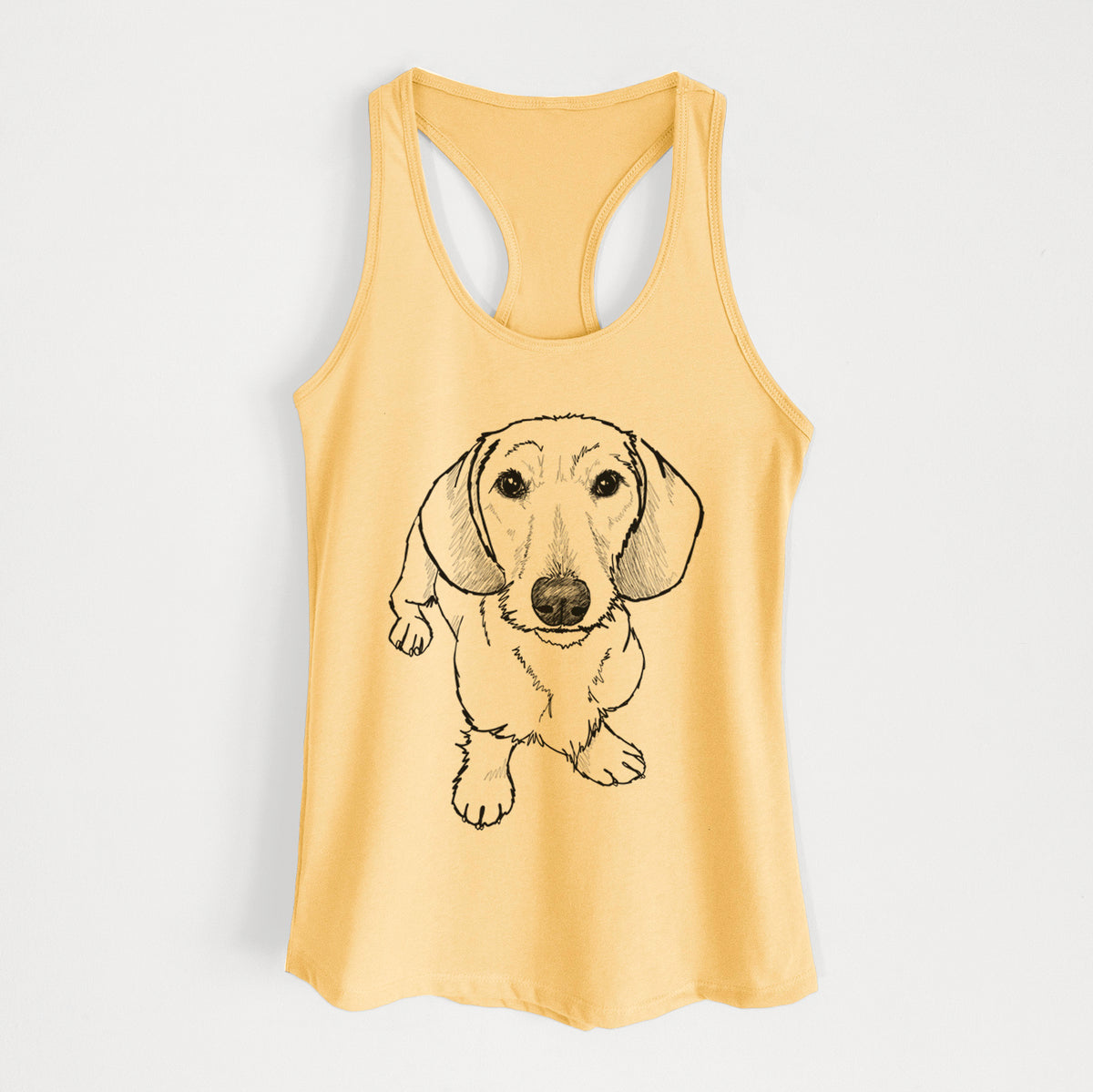 Doodled Dillon the Dachshund - Women's Racerback Tanktop