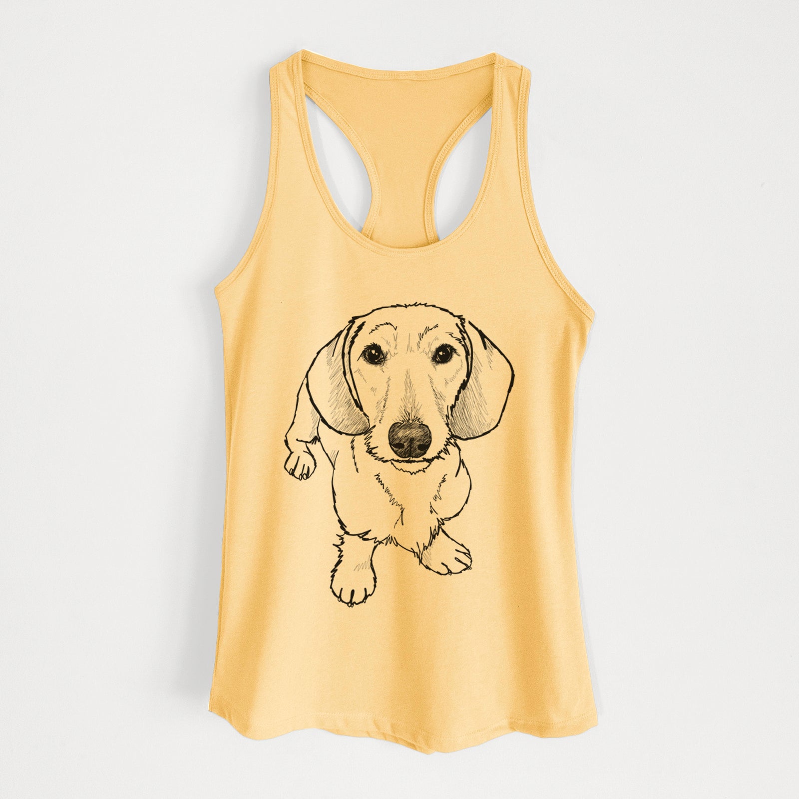 Doodled Dillon the Dachshund - Women's Racerback Tanktop