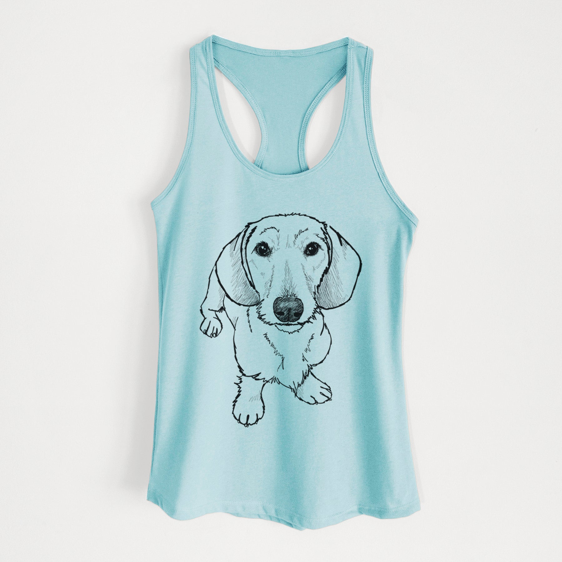 Doodled Dillon the Dachshund - Women's Racerback Tanktop