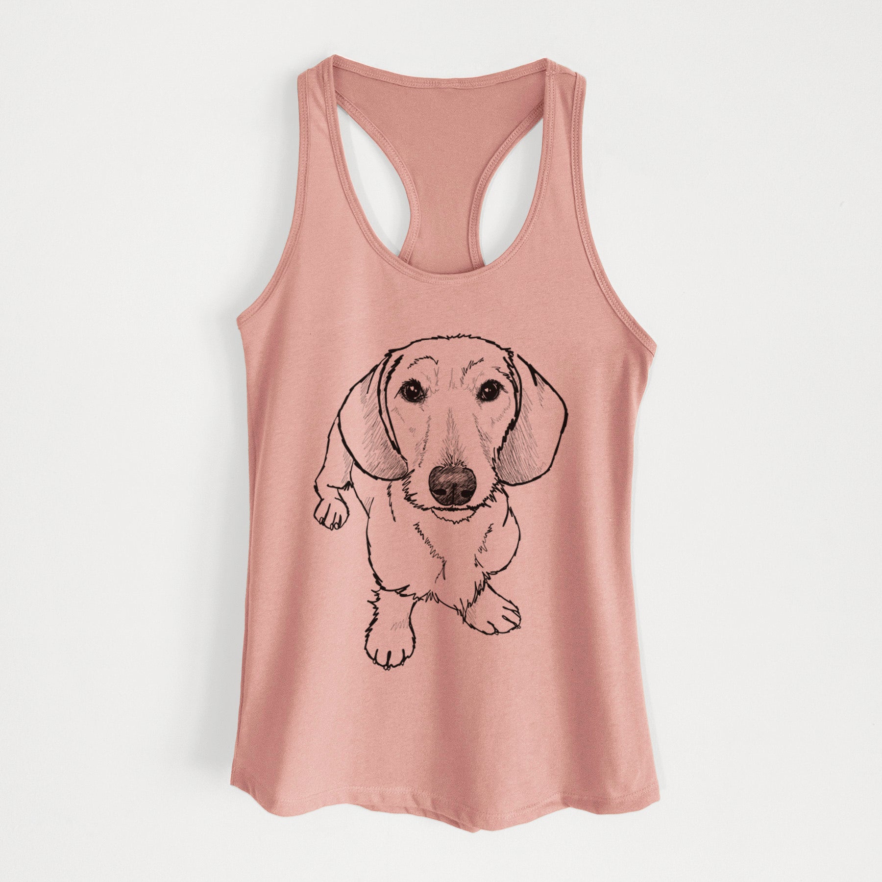 Doodled Dillon the Dachshund - Women's Racerback Tanktop