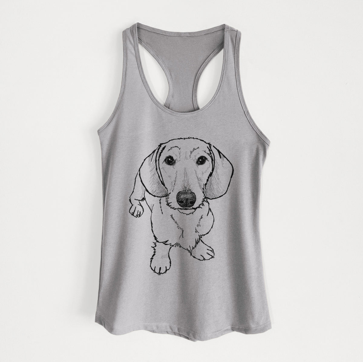 Doodled Dillon the Dachshund - Women's Racerback Tanktop