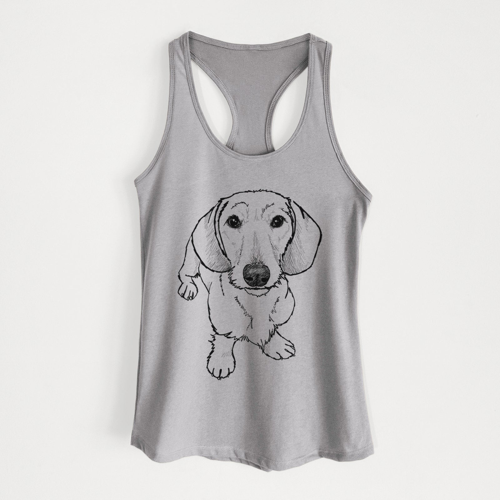 Doodled Dillon the Dachshund - Women's Racerback Tanktop