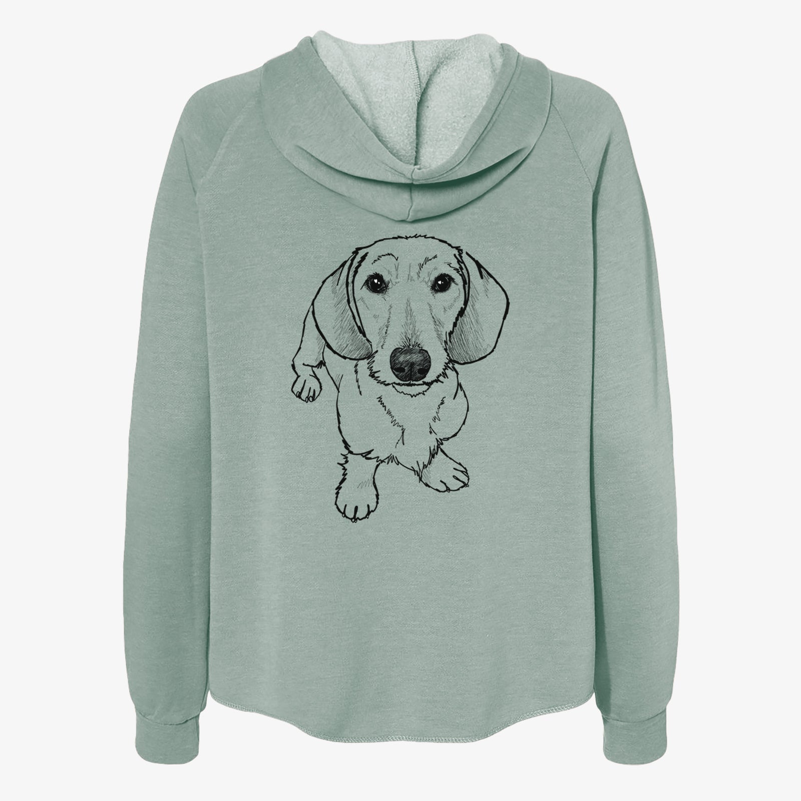 Doodled Dillon the Dachshund - Women's Cali Wave Zip-Up Sweatshirt